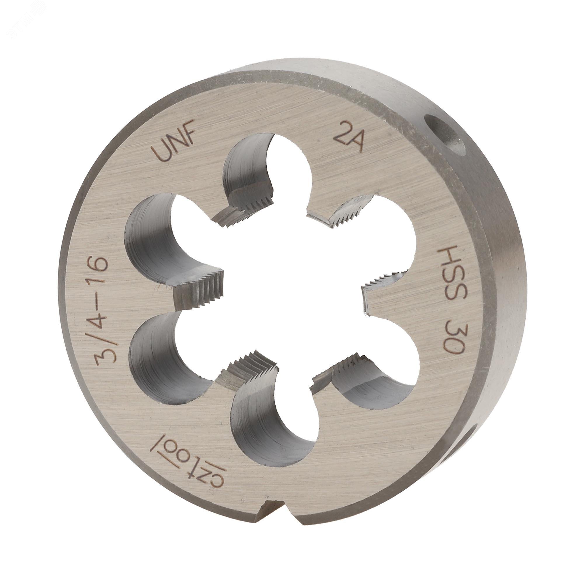 Изображение товара "Плашка дюймовая UNF 3/4""-16 HSS DIN22568 2A 45x14мм " (шт)