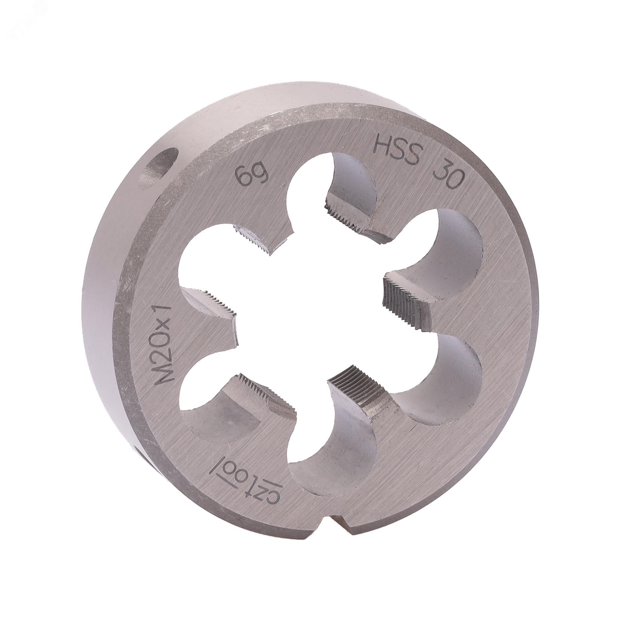 Изображение товара Плашка М20х1,0 HSS DIN22568 6g 45х14мм для нарезания резьбы