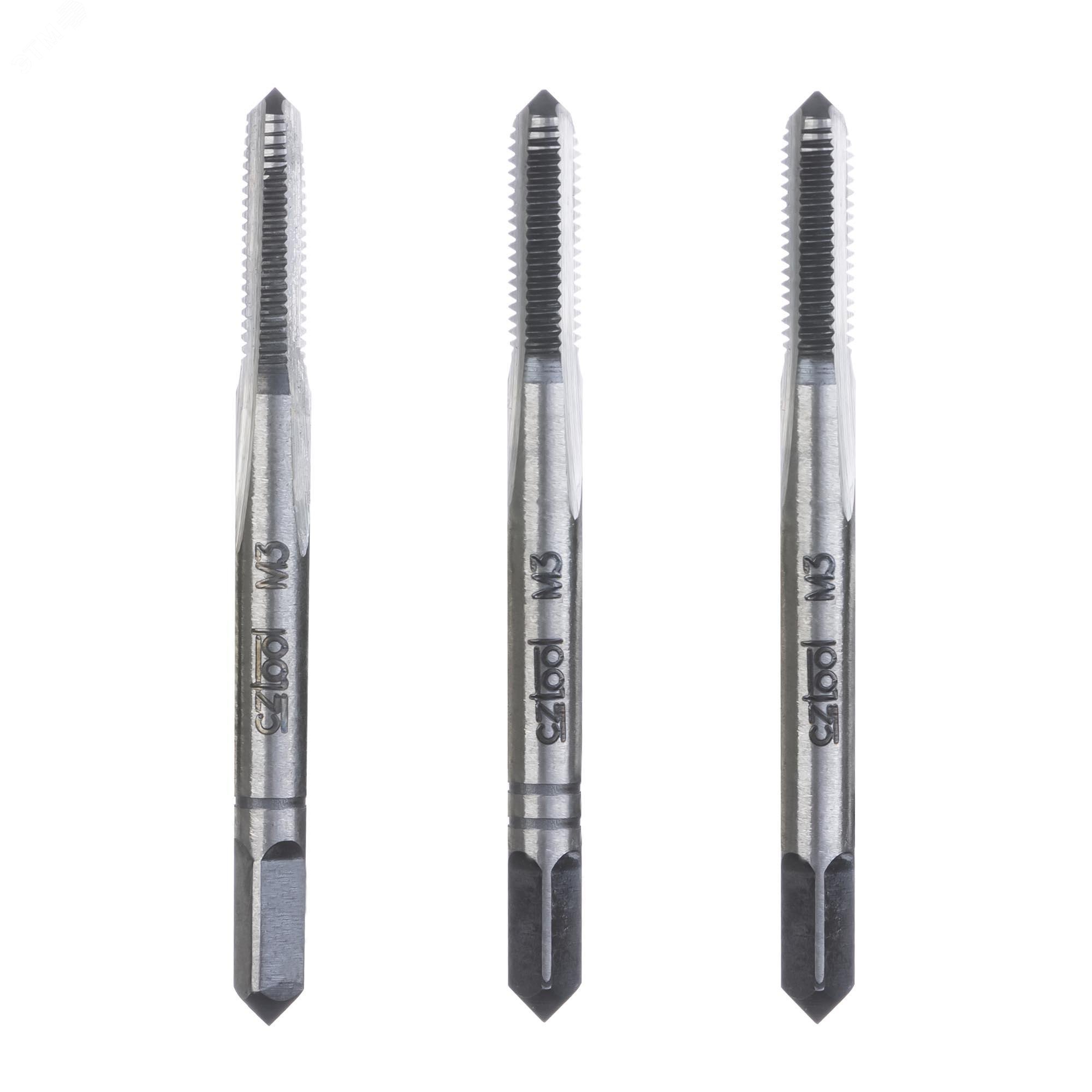 Изображение товара Набор метчиков 3шт М3х0,5 115CrV3 (комплект)
