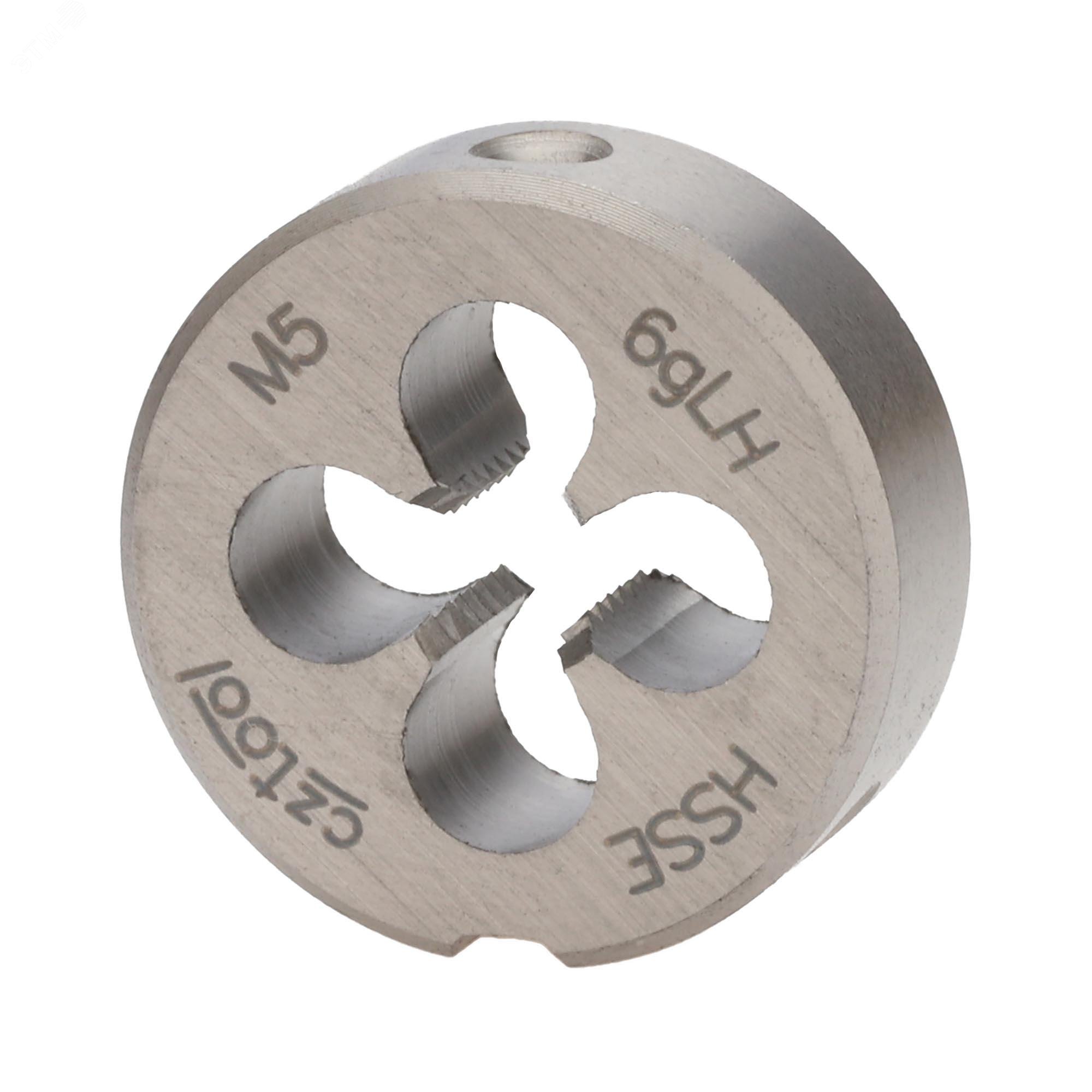 Изображение товара Плашка левая М5х0,8 HSSE-VA DIN22568 20мм для резьбы из стали и металлов