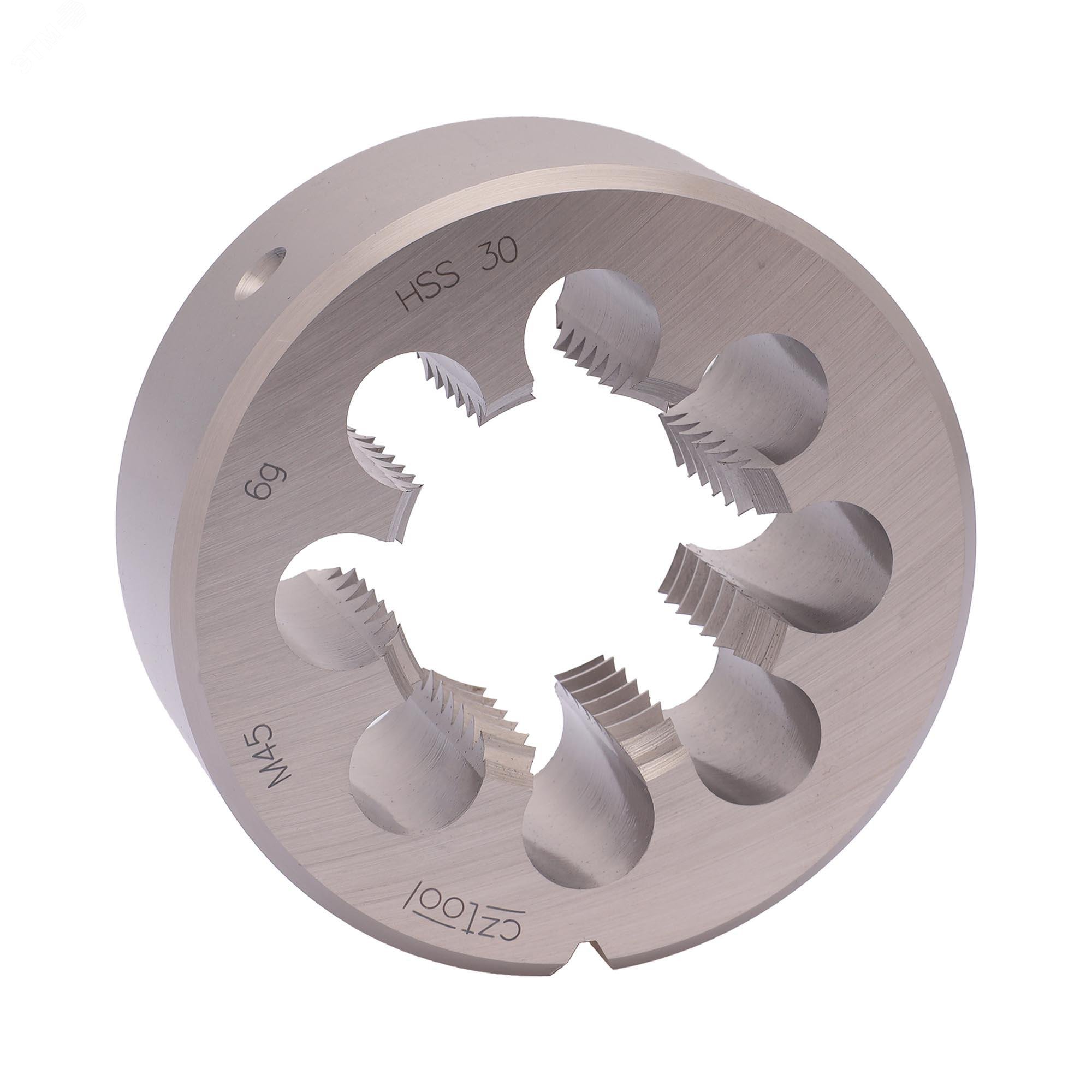 Изображение товара Плашка М45х4,5 HSS DIN22568 6g 90х36мм для нарезания резьбы