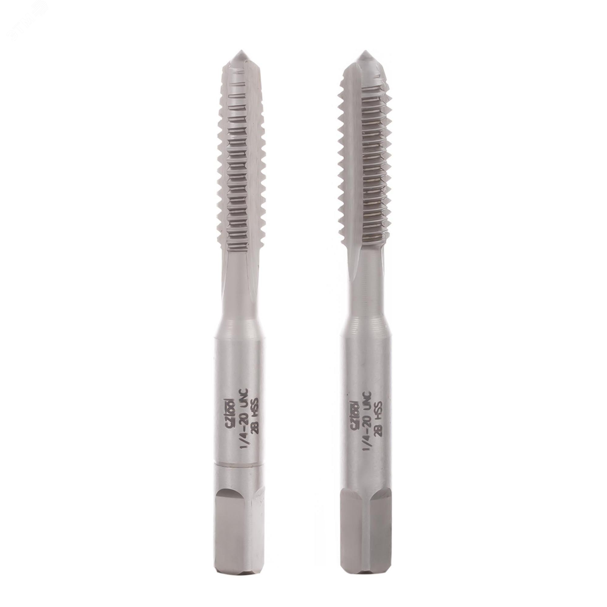 Изображение товара Набор метчиков 2шт UNC 1/4-20 DIN352 HSS для внутренней резьбы