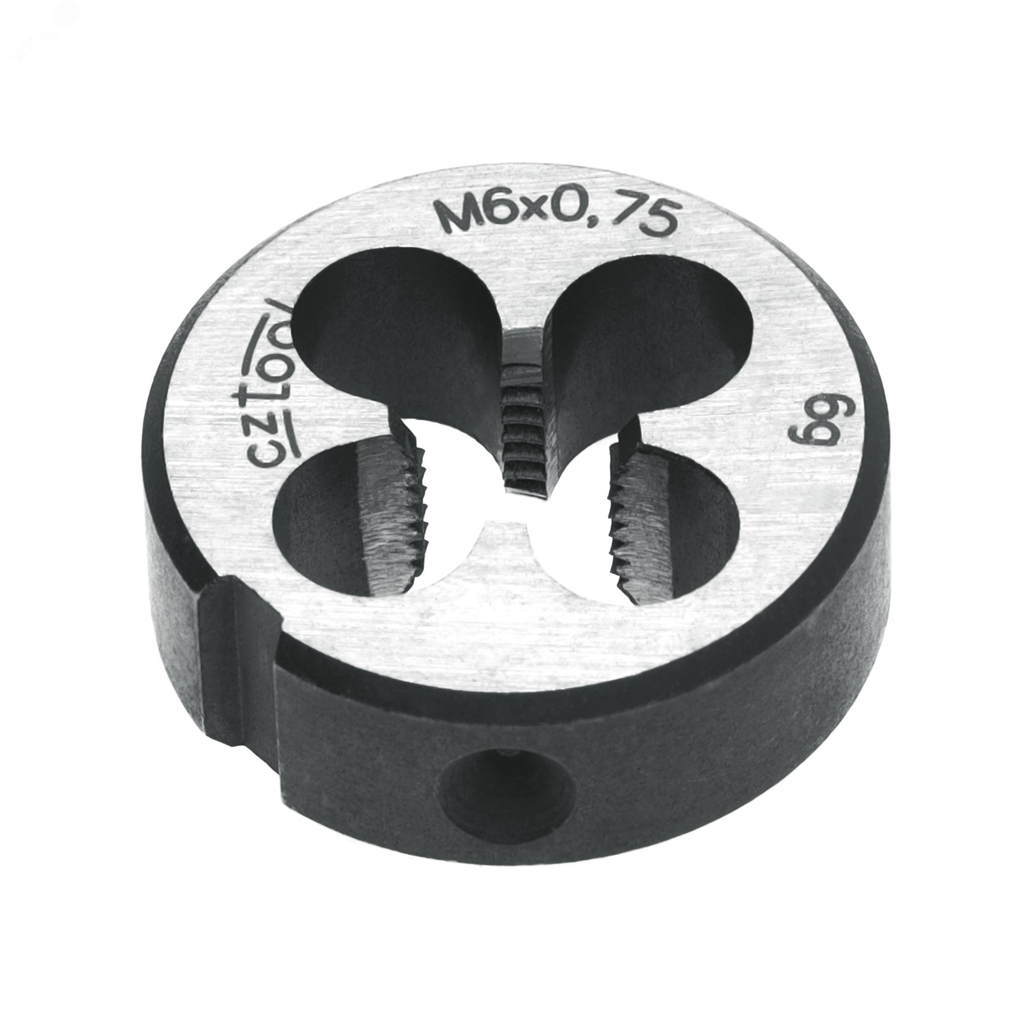 Изображение товара Плашка М6х0,75 115CrV3 DIN22568 для нарезания резьбы в станках и ручным инструментом
