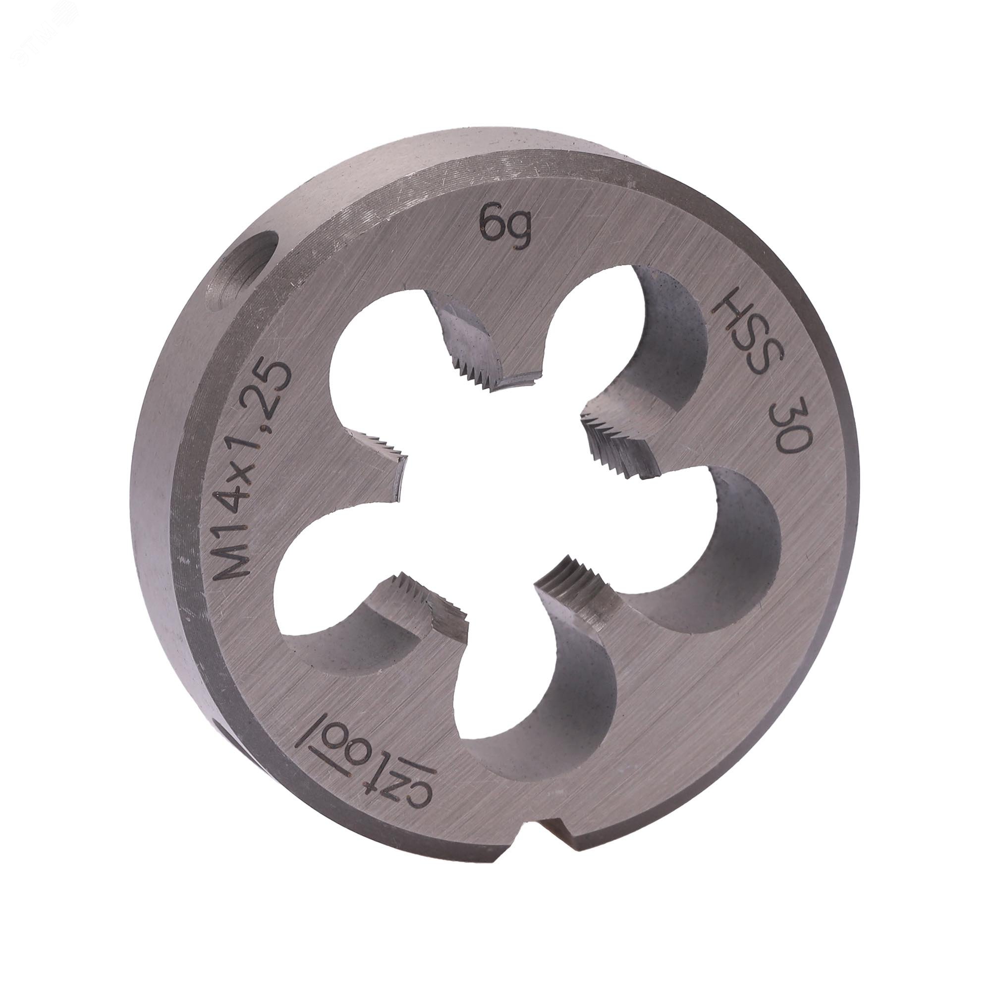 Изображение товара Плашка М14х1,25 HSS DIN22568 6g 38х10мм для нарезания резьбы