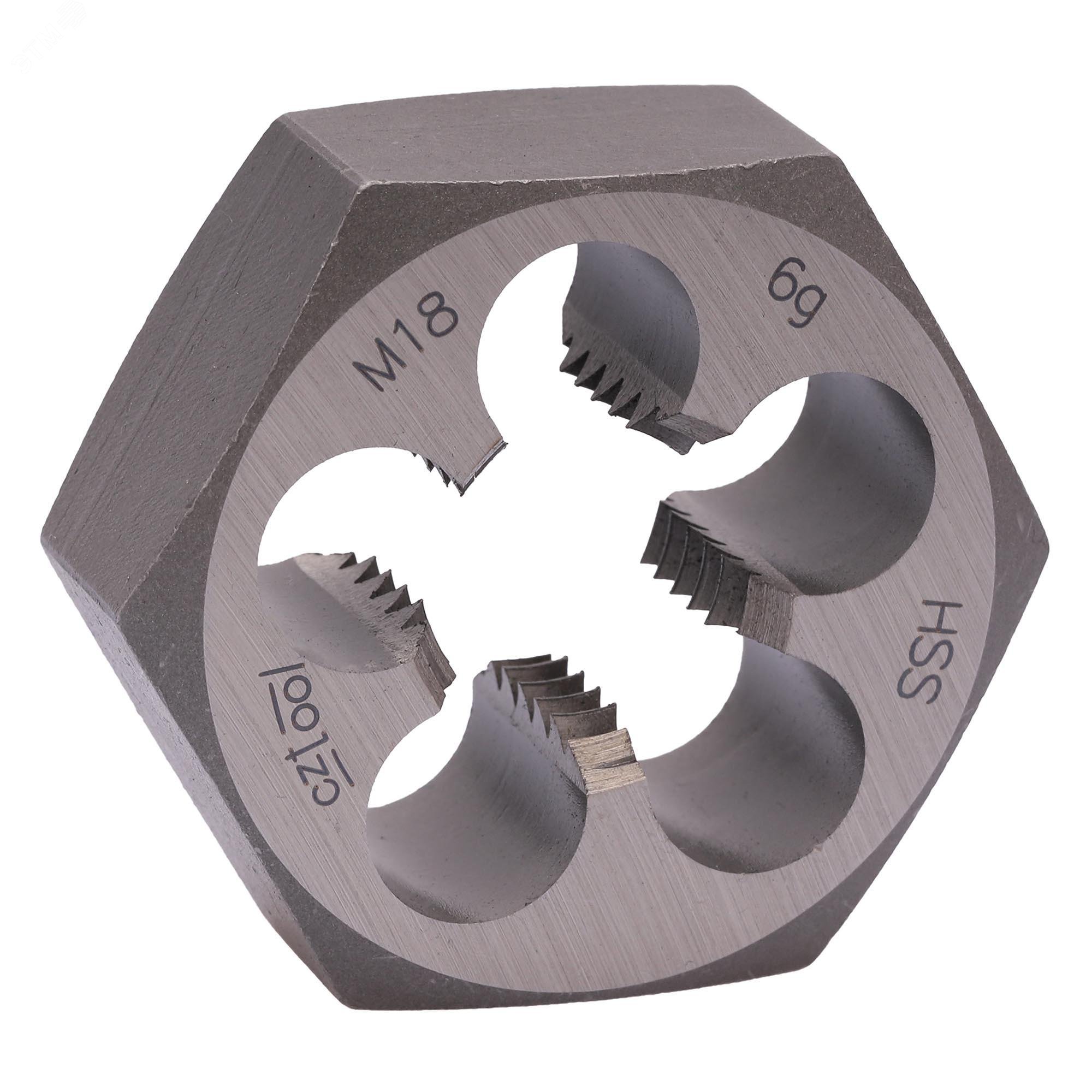 Изображение товара Плашка М18х2,5 HSS DIN 382 6g 41х18мм для нарезания резьбы