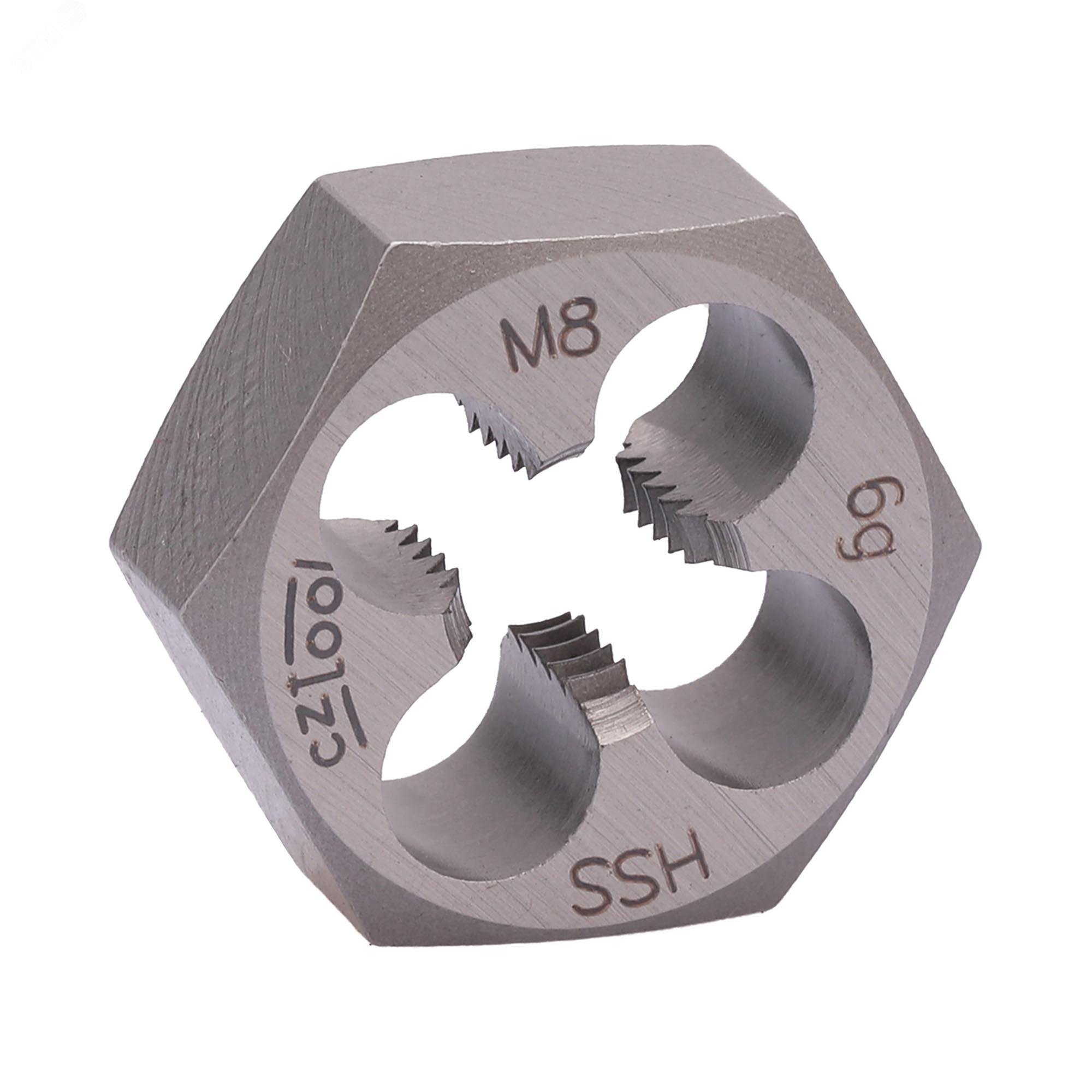 Изображение товара Плашка М8х1,25 HSS DIN 382 6g 21х9мм для нарезания резьбы