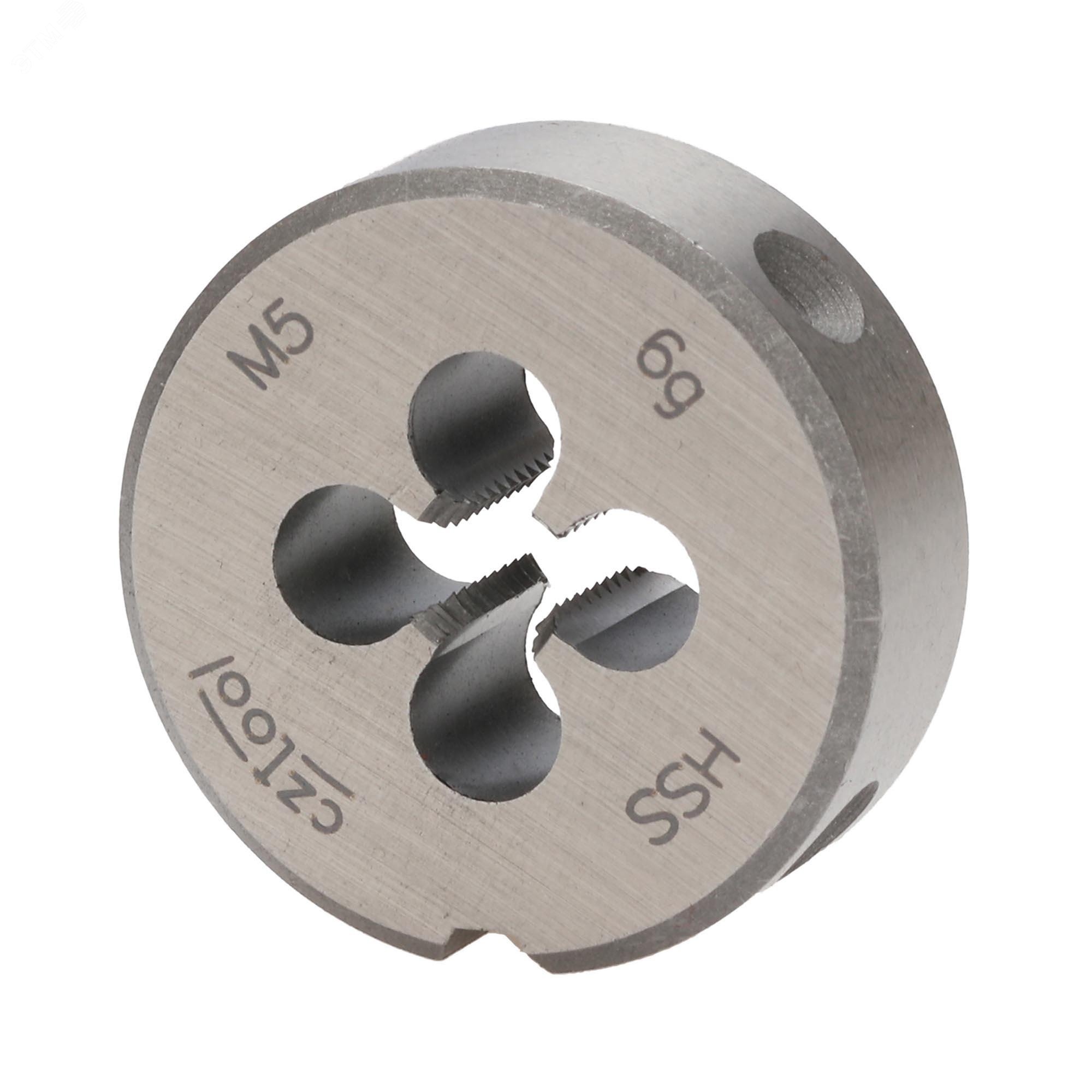 Изображение товара Плашка М5х0,8 HSS 25х9мм для нарезания метрической резьбы