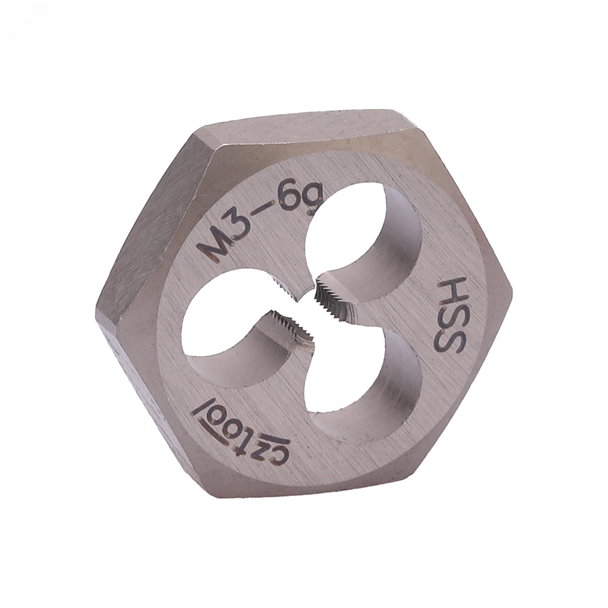 Изображение товара Плашка М3х0,5 HSS DIN 382 6g 18х5мм для нарезки резьбы