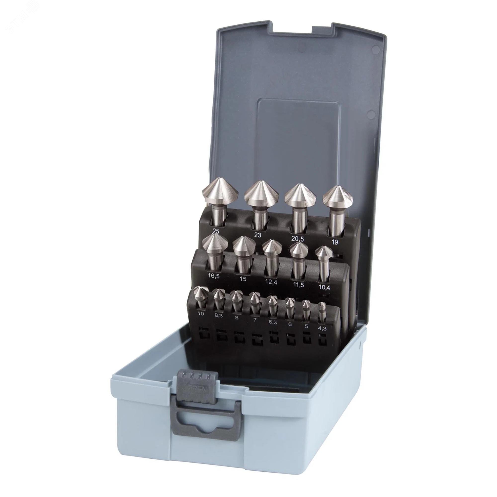 Изображение товара Набор зенковок 90° 4,3-25мм DIN335C HSSE-Co5 3z для металлообработки