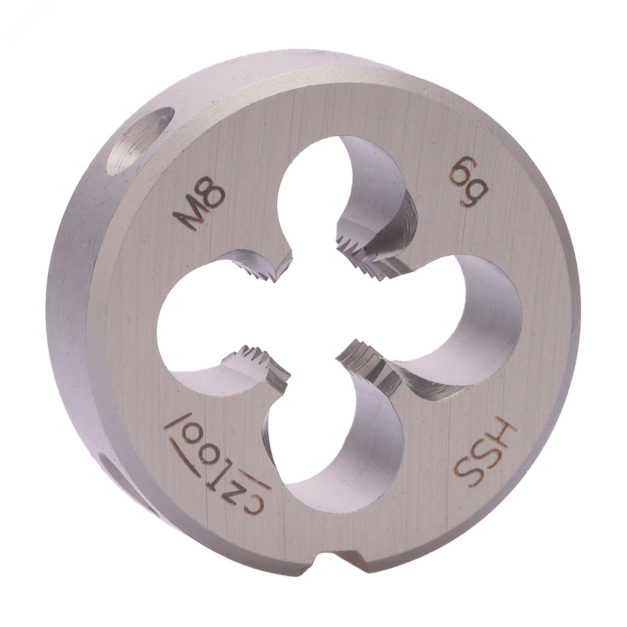 Изображение товара Плашка М8х1,25 HSS DIN22568 6g 25х9мм для нарезания резьбы металлов и сплавов