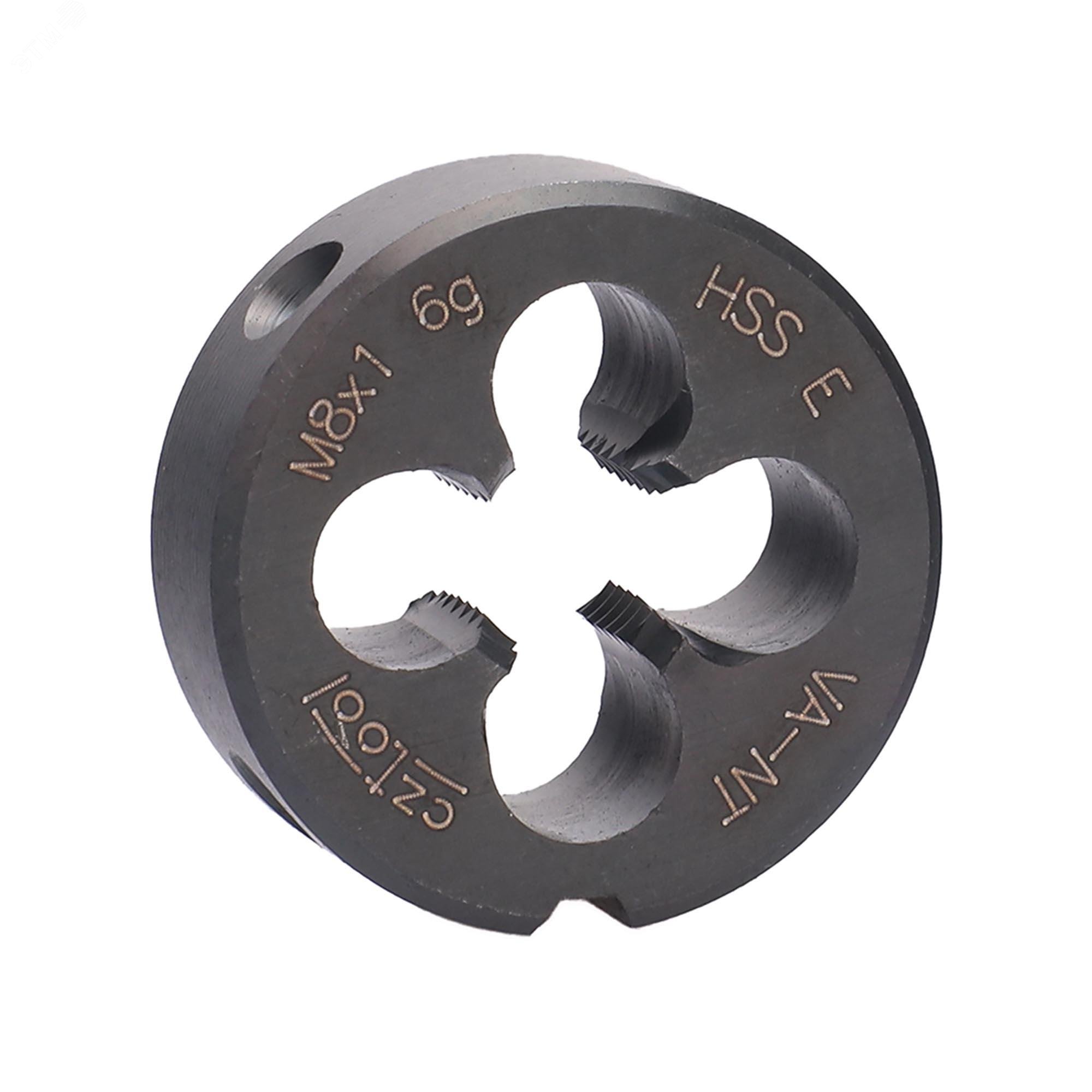 Изображение товара Плашка М8х1,0 HSSE-VA-NT DIN22568 6g 25х9мм для нарезания резьбы