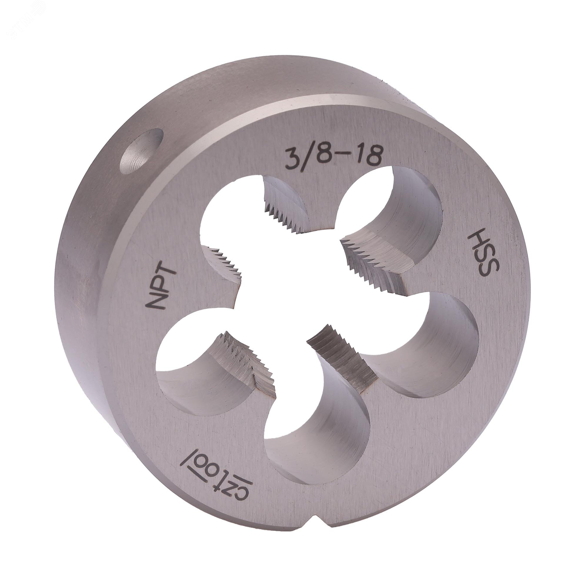 Изображение товара "Плашка коническая NPT 3/8""-18 HSS DIN24230 45x14мм " (шт)