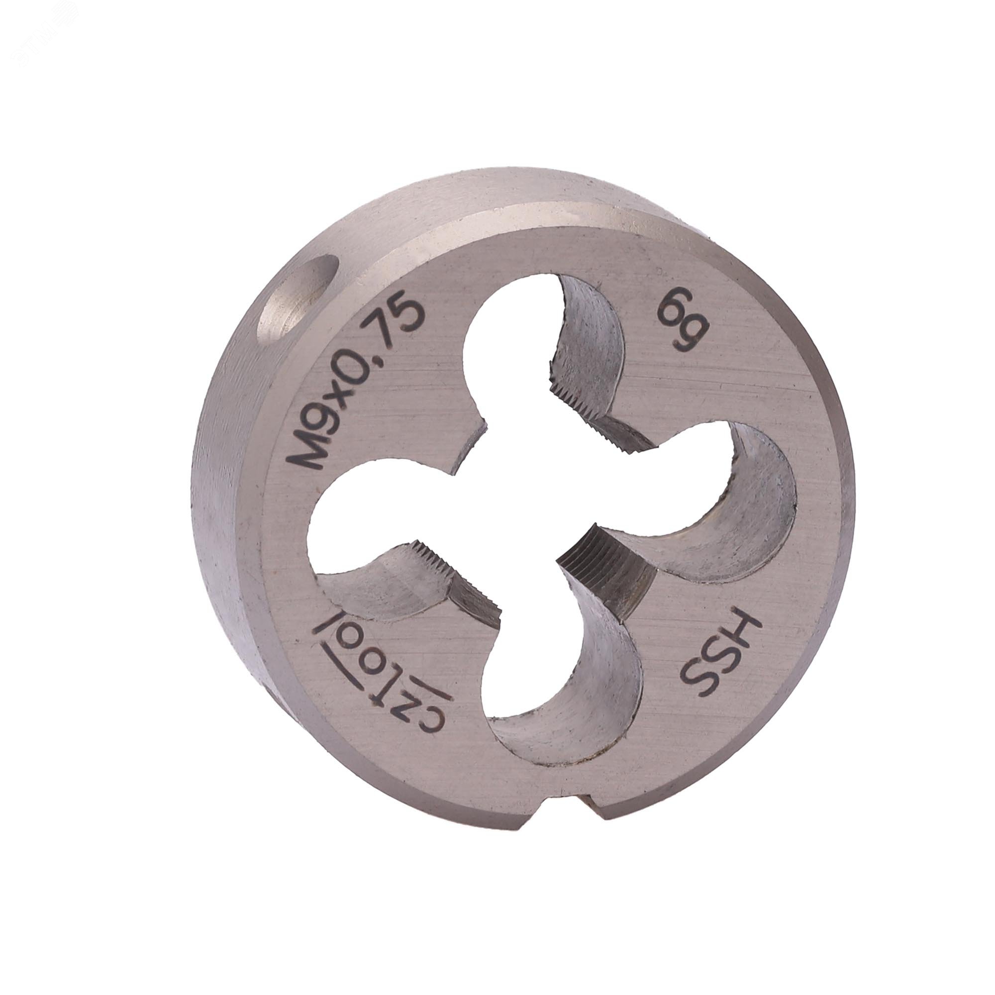 Изображение товара Плашка М9х0,75 HSS для нарезания резьбы, изготовлена из быстрорежущей стали