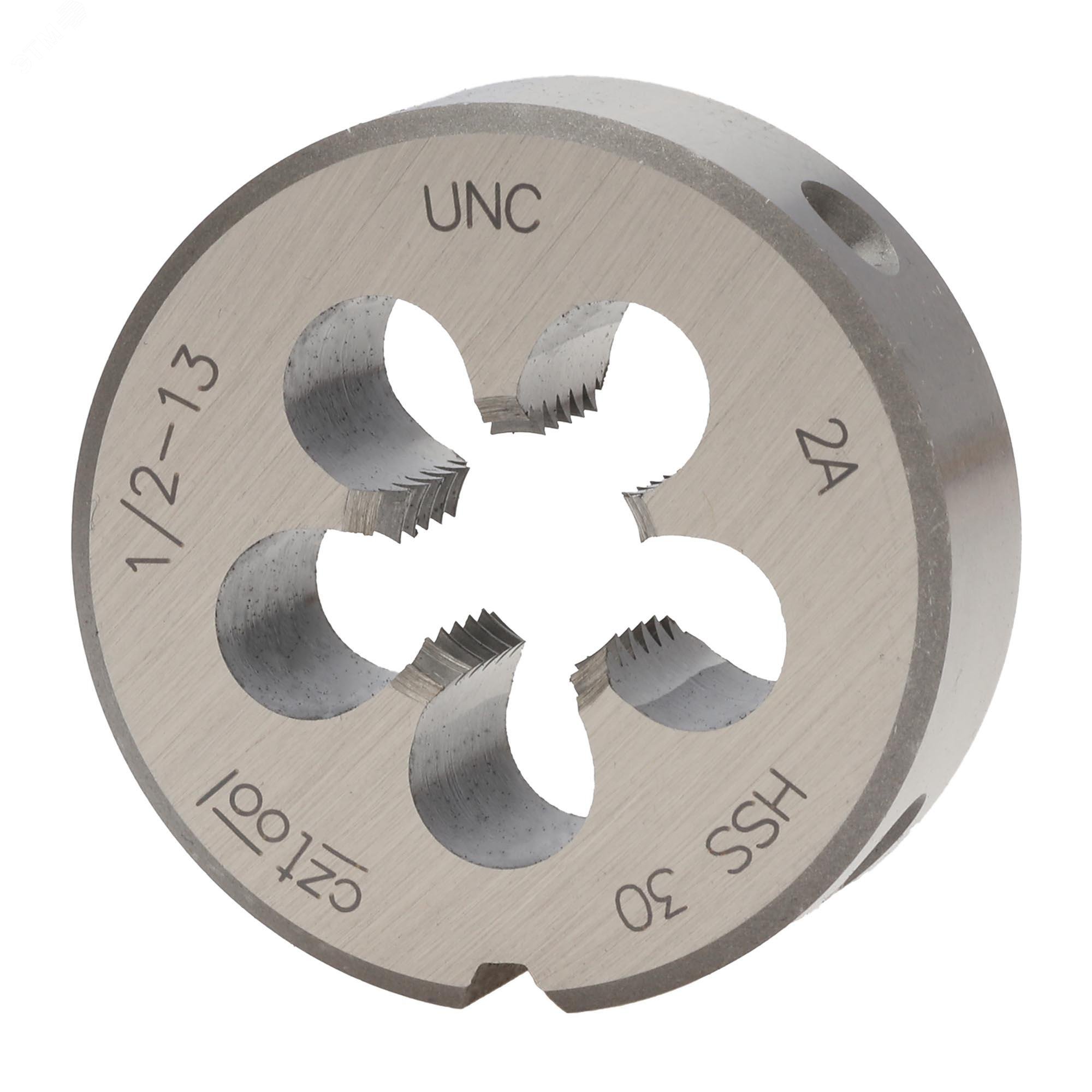 Изображение товара Плашка дюймовая UNC 1/2-13 HSS для обработки металлов