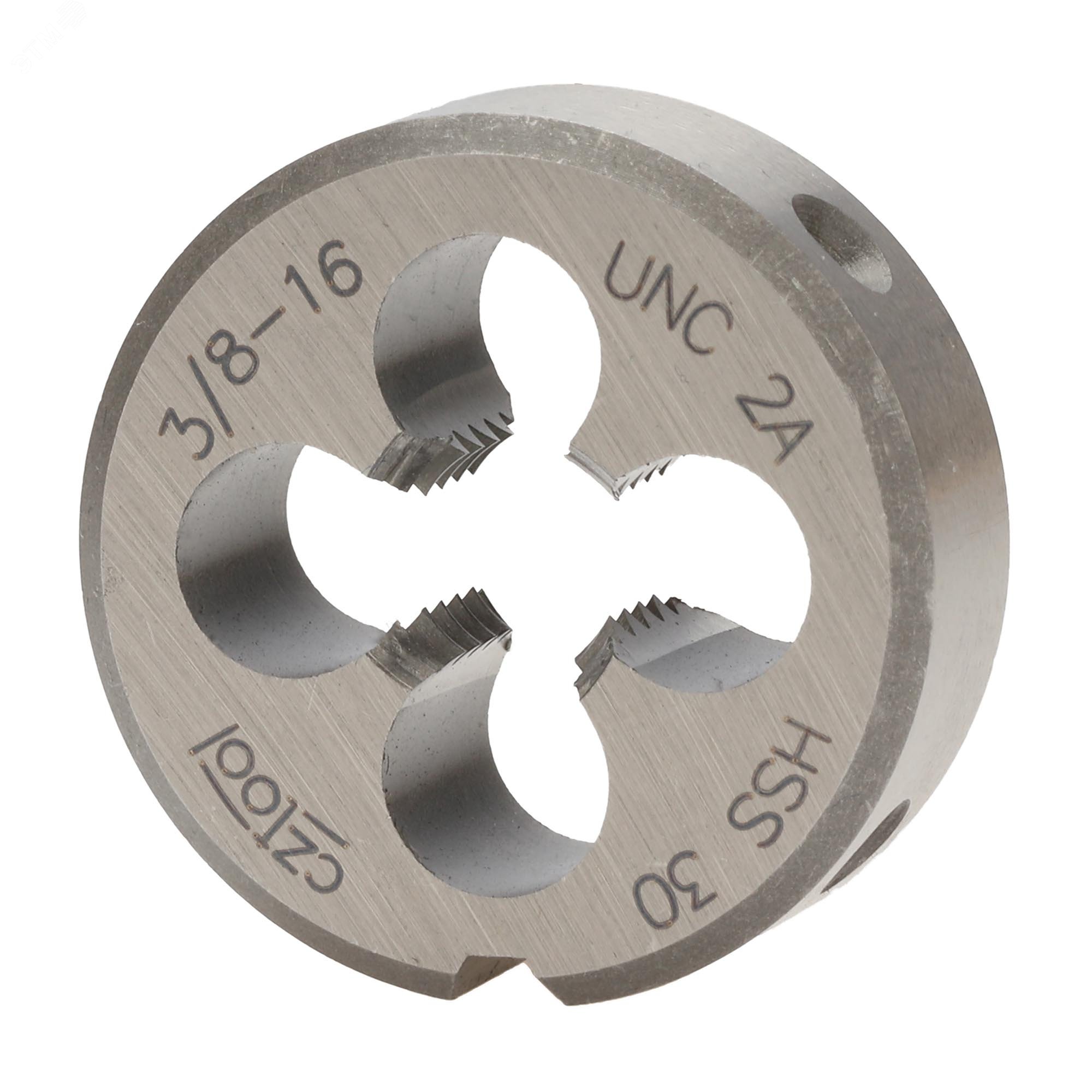 Изображение товара Плашка дюймовая UNC 3/8"-16 HSS DIN22568 2A 30x11мм