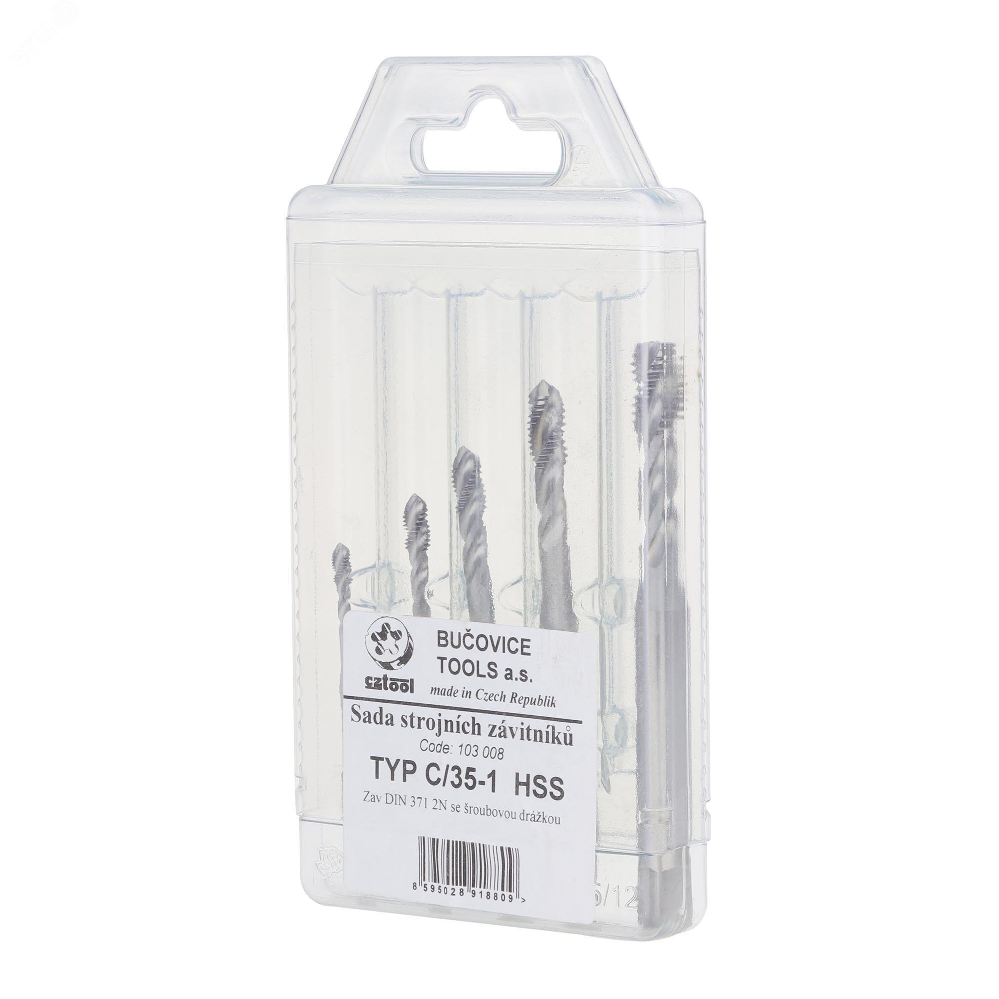 Изображение товара Набор машинных метчиков M3-M8 HSS DIN371 5 шт для внутренней резьбы