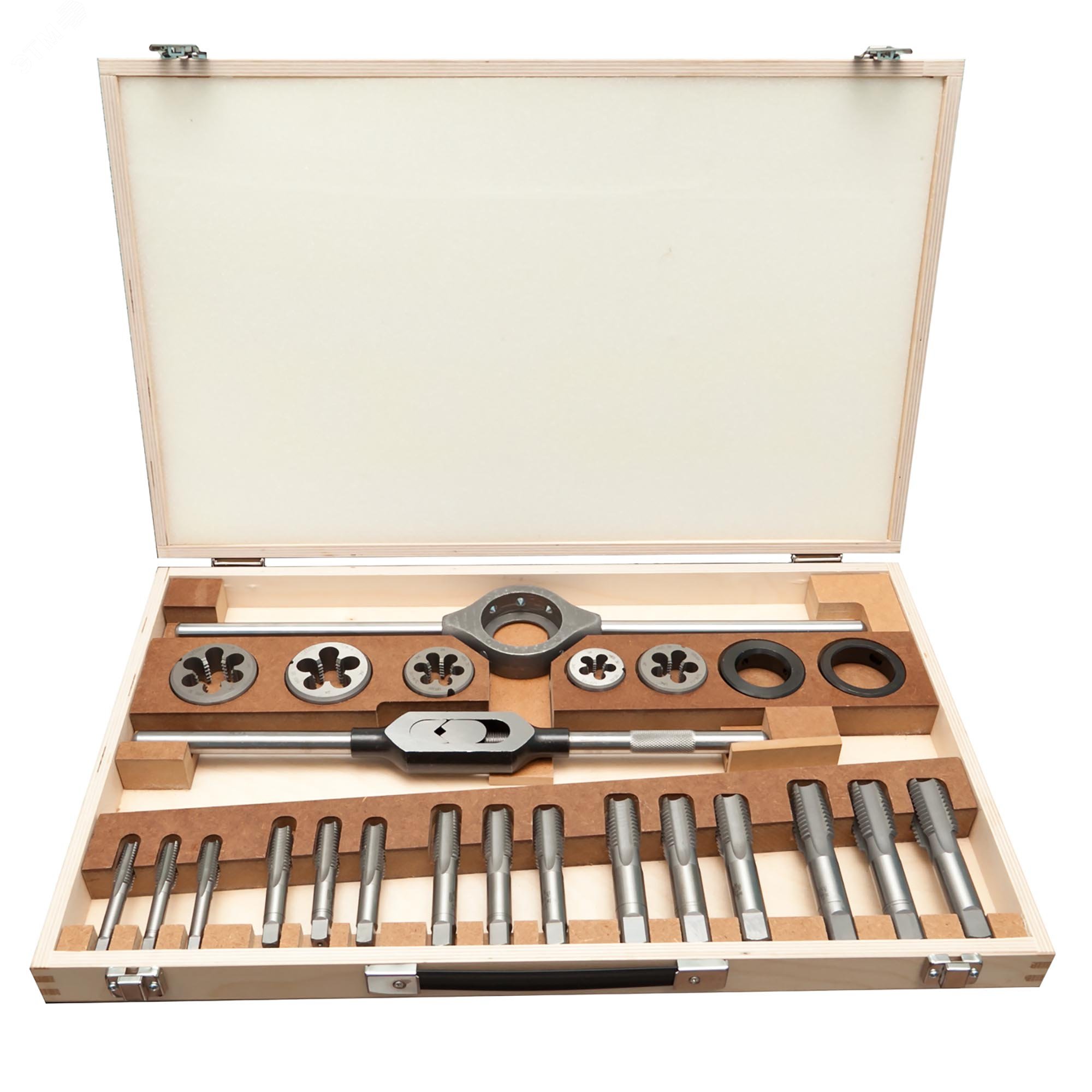 Изображение товара Набор метчиков и плашек UNC 1/2"-1,0" 115CrV3 24пр профессиональный