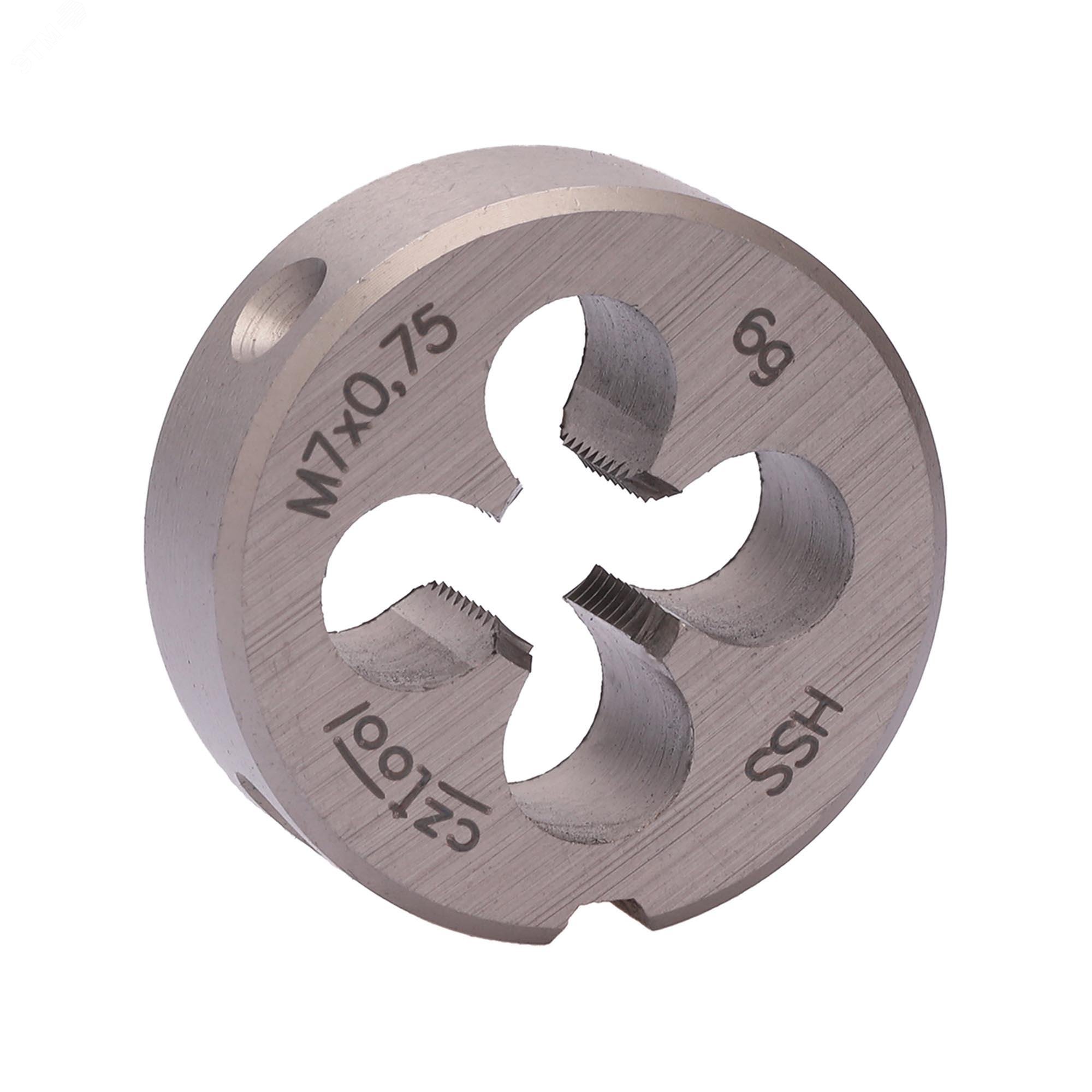 Изображение товара Плашка М7х0,75 HSS DIN22568 25мм для нарезания резьбы