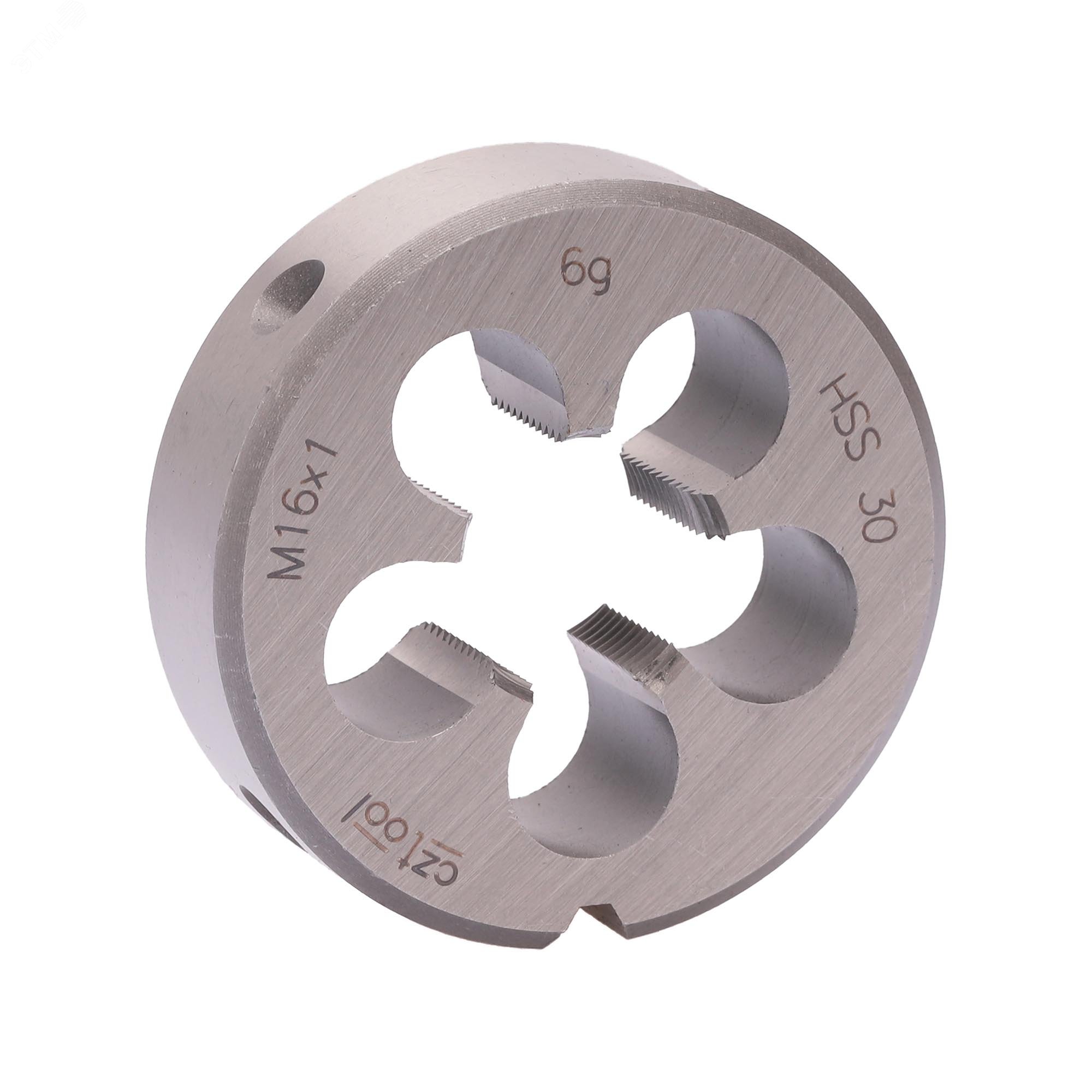 Изображение товара Плашка М16x1,0 HSS DIN22568 6g 45х14мм для нарезания резьбы