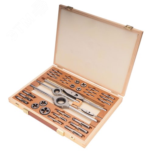 Изображение товара "Набор метчиков и плашек BSW 1/8""-1/2"" 115CrV3 34пр " (набор)