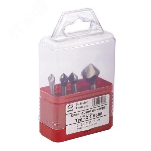 Изображение товара Набор зенковок 90° 6,3-16мм HSSE-Co5 3z 4шт (набор)