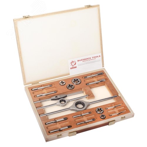 Изображение товара "Набор метчиков и плашек UNF 1/4""-1/2"" 115CrV3 20пр " (набор)