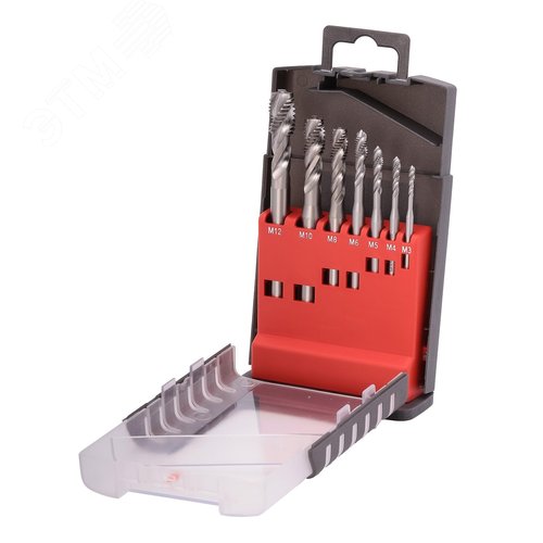 Изображение товара Набор машинных метчиков M3-M12 HSSE DIN371/376 7пр (набор)