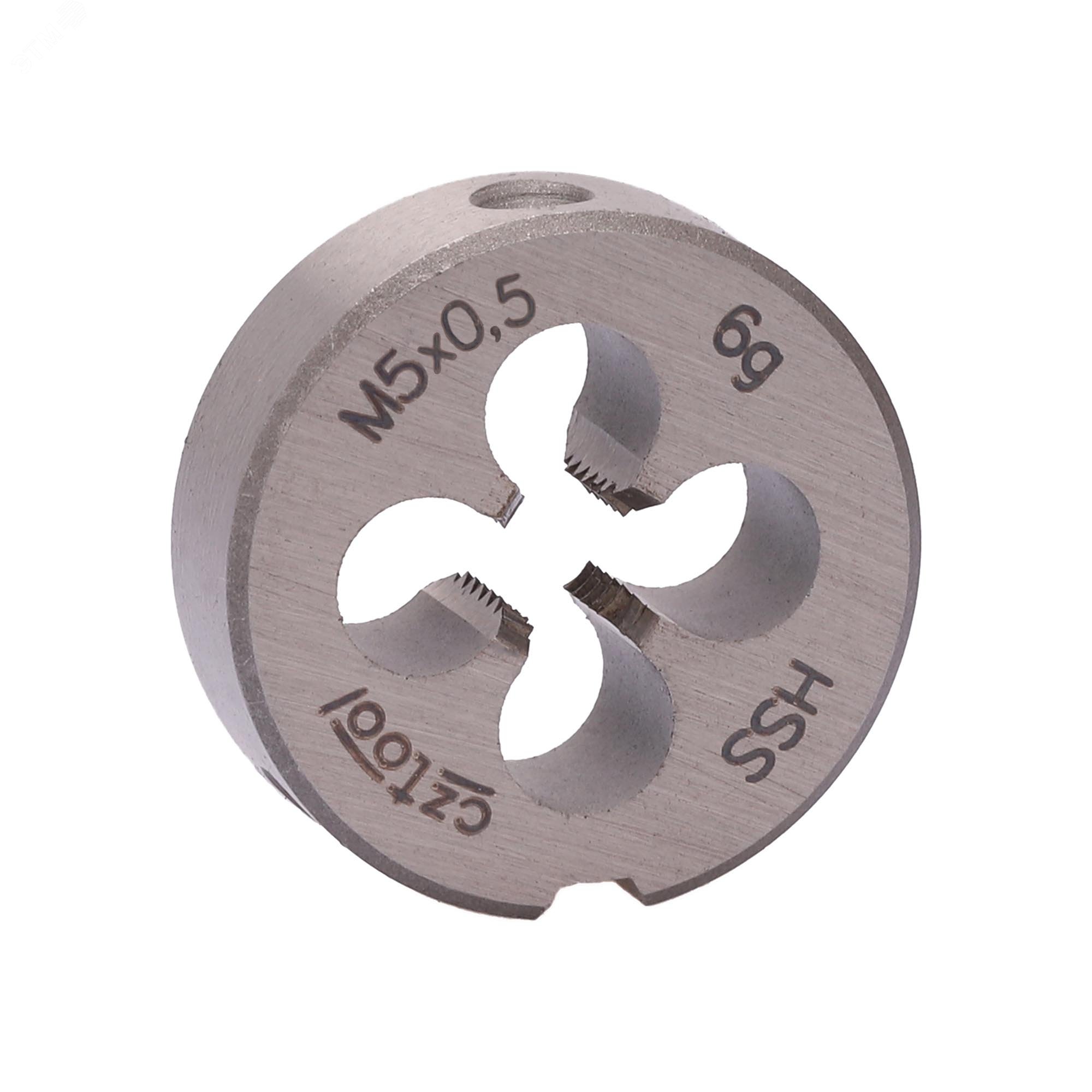 Изображение товара Плашка М5х0,5 HSS DIN22568 20х5мм для нарезания резьбы
