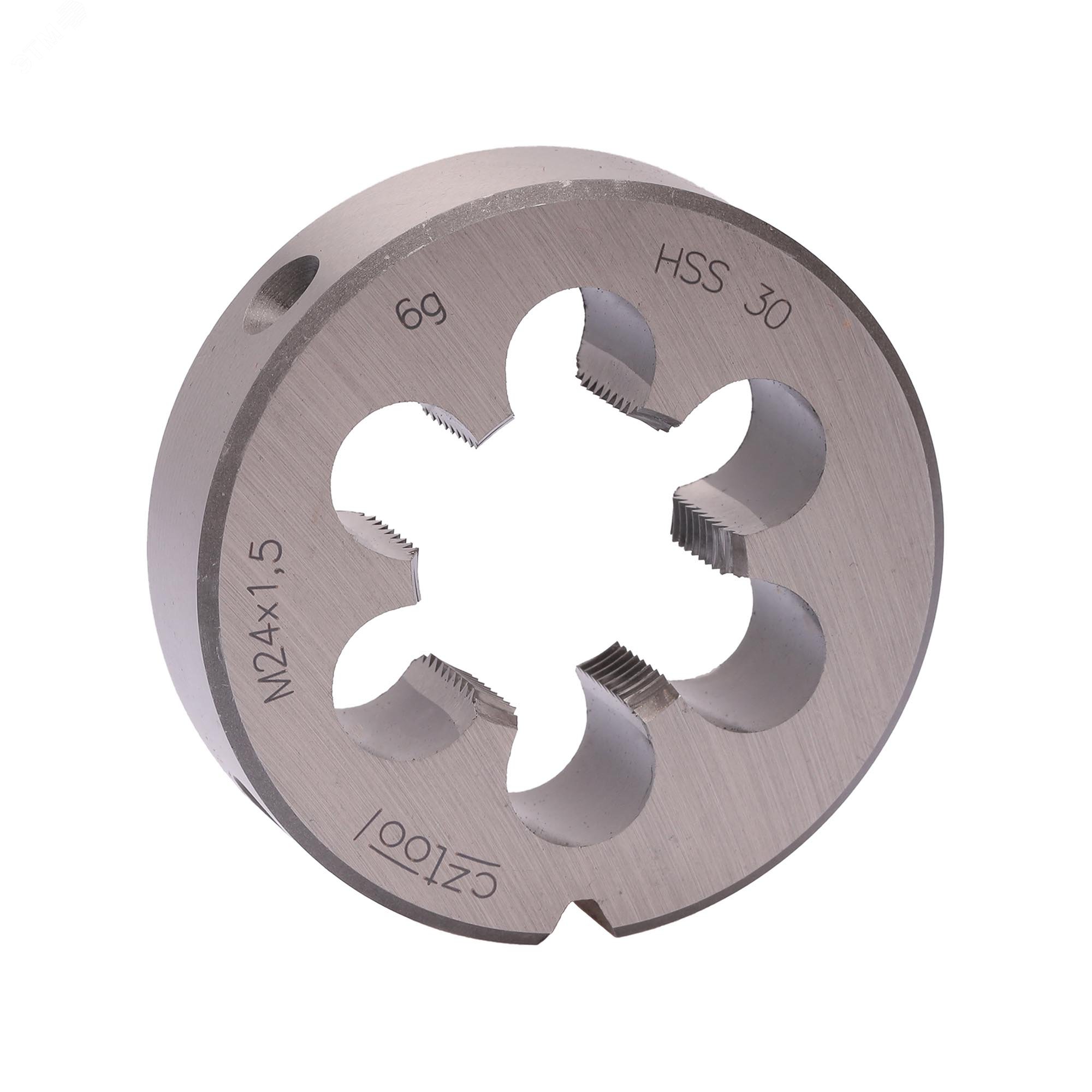 Изображение товара Плашка М24х1,5 HSS DIN22568 6g 55х16мм для нарезания метрической резьбы