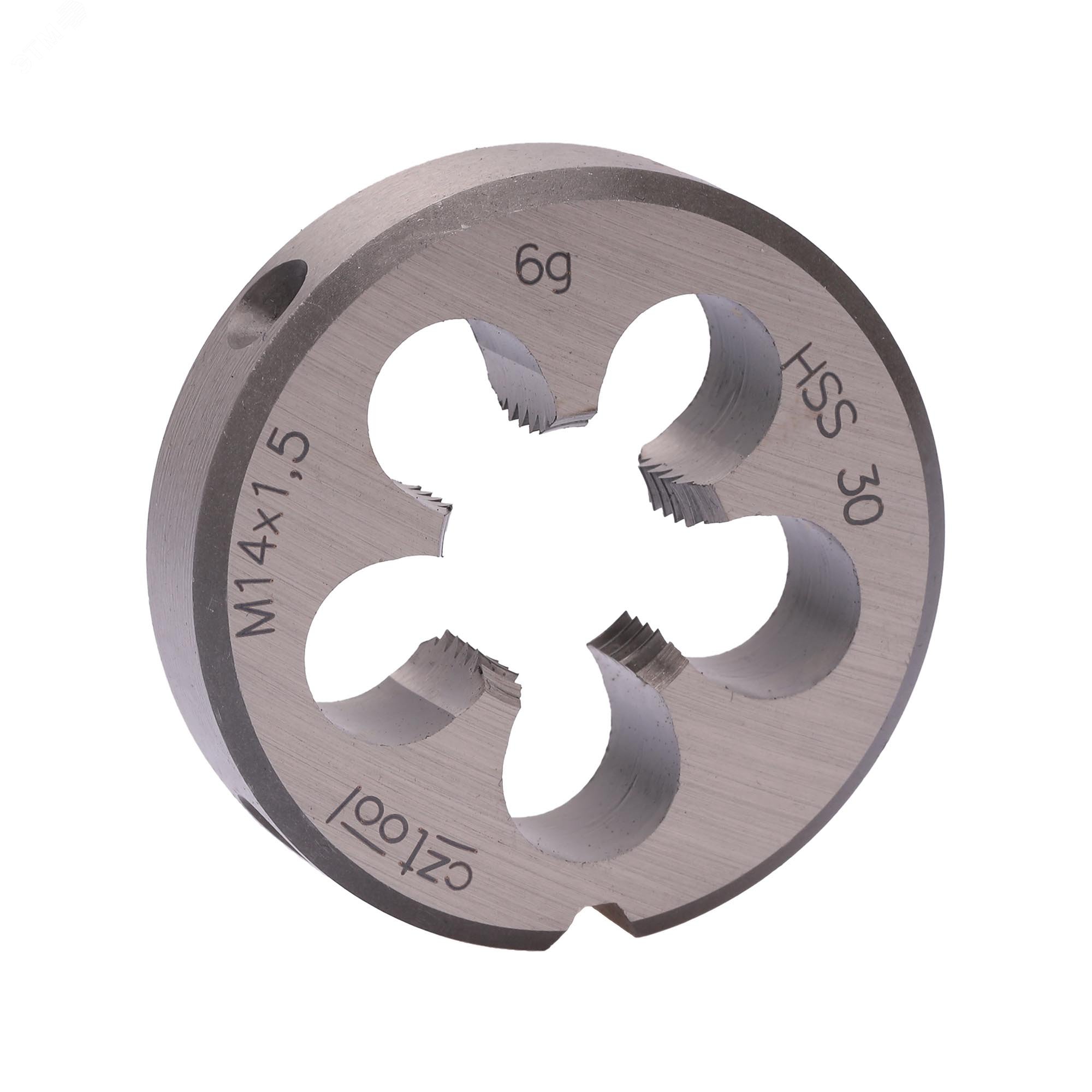 Изображение товара Плашка М14х1, 5 HSS DIN22568 6g 38х10мм - для нарезания резьбы из быстрорежущей стали