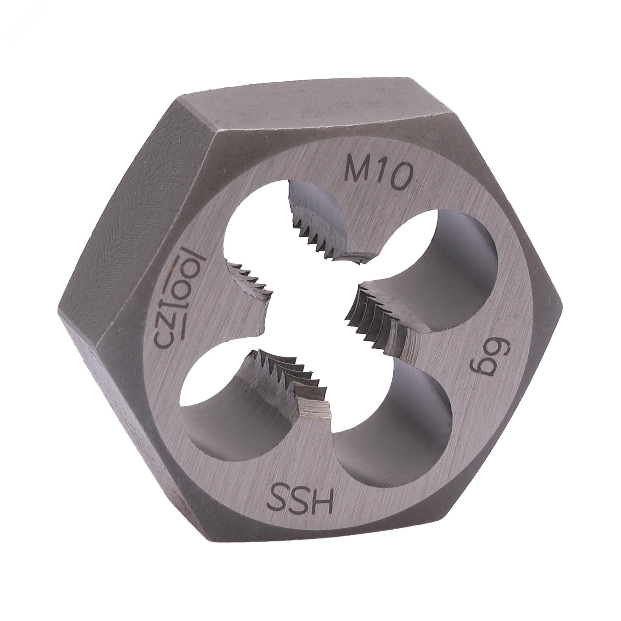 Изображение товара Плашка М10х1,5 HSS DIN 382 6g 27х11мм для нарезания метрической резьбы