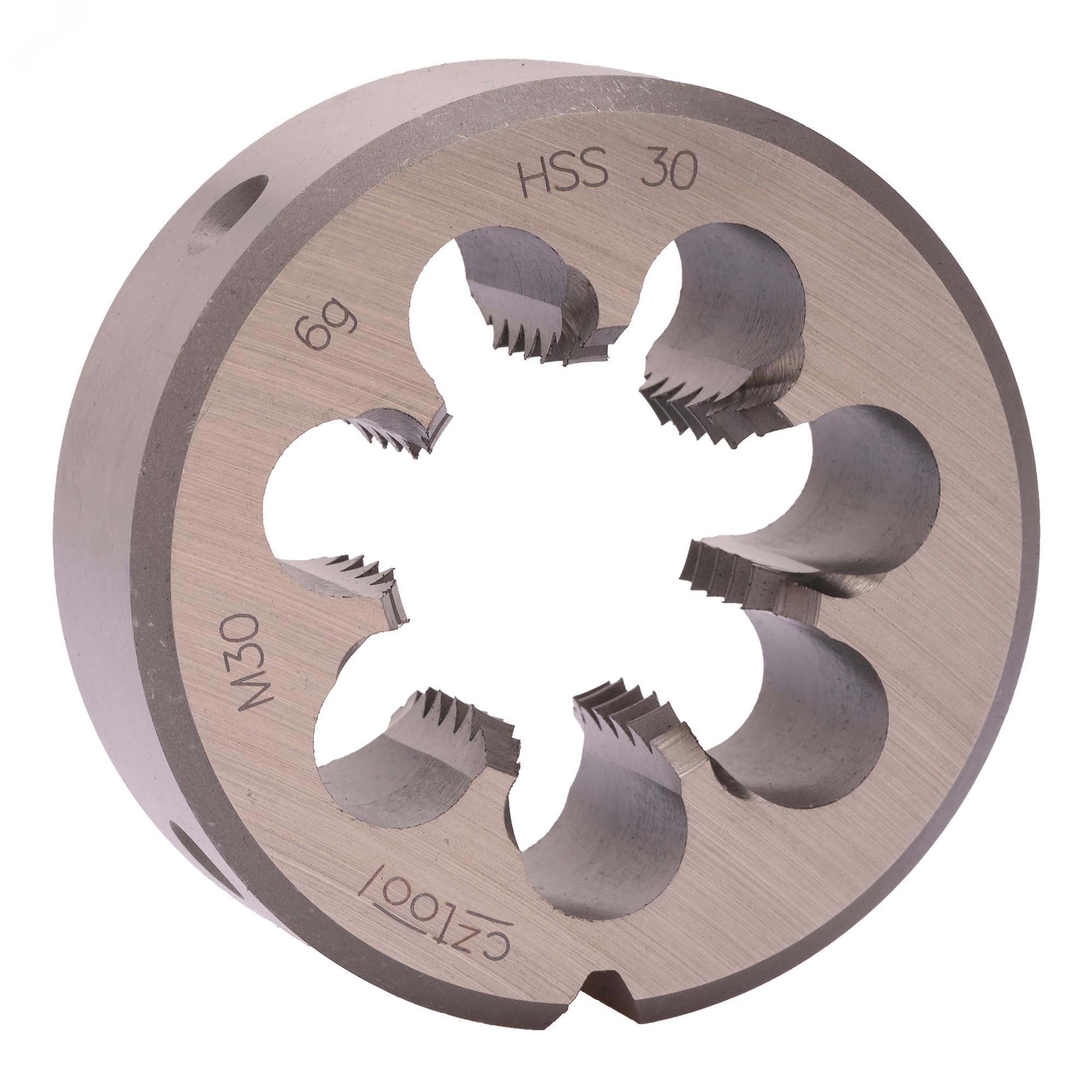 Изображение товара Плашка М30х3,5 HSS DIN22568 6g 65х25мм для нарезания резьбы