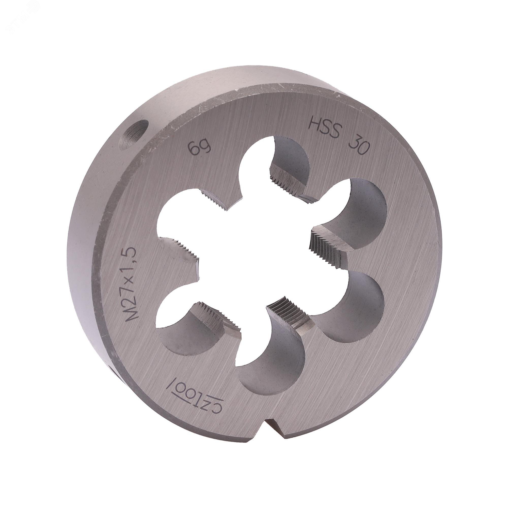 Изображение товара Плашка М27х1,5 HSS DIN22568 для нарезания резьбы металлических изделий