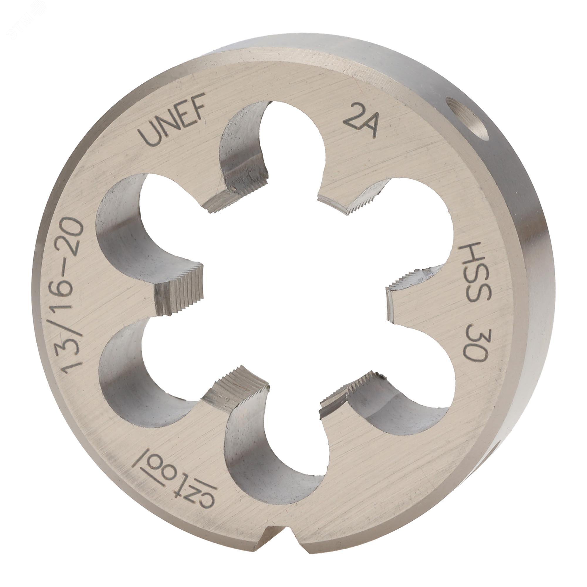 Изображение товара Плашка дюймовая UNEF 13/16"-20 HSS DIN22568 2A ручная для резьбы