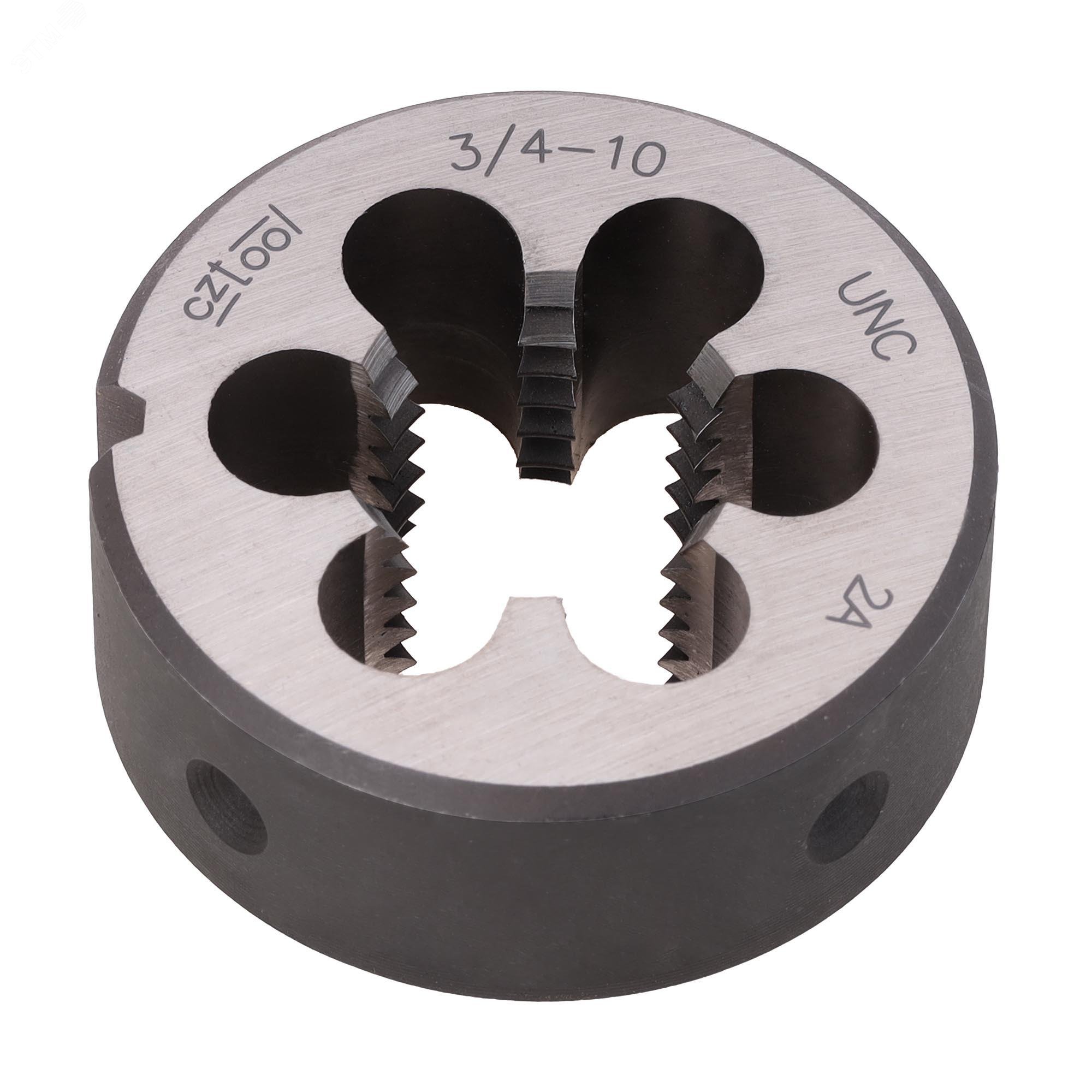 Изображение товара Плашка дюймовая UNC 3/4 10 115CrV3 DIN22568 2A 45x18мм