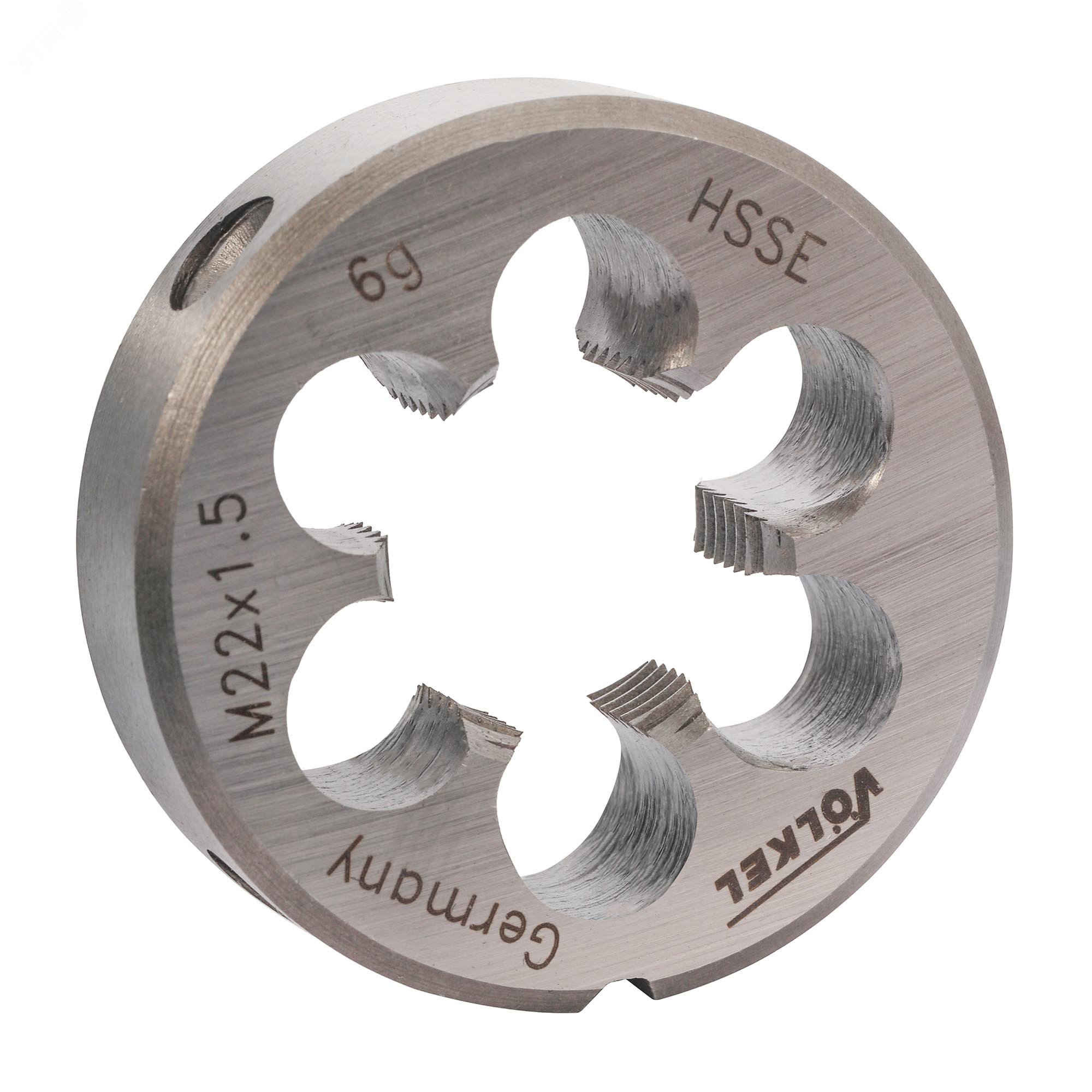 Изображение товара Плашка М22х1,5 DINEN22568 HSSE 6g 55х16мм для нарезания наружной резьбы