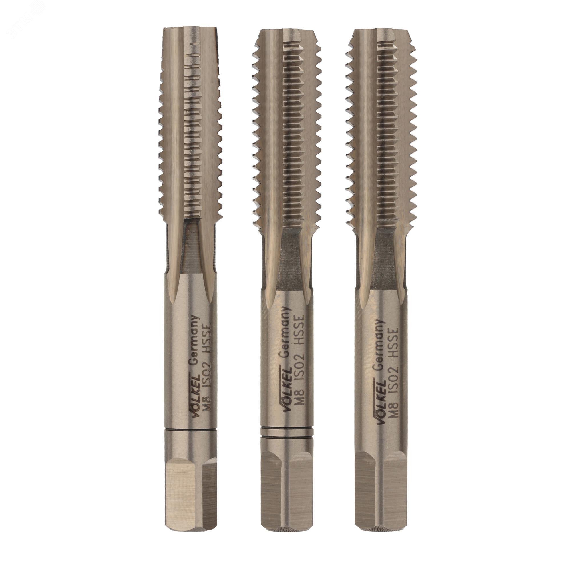 Изображение товара Набор метчиков М8х1.25 DIN352 6h HSSE 3 шт Германия Volkel