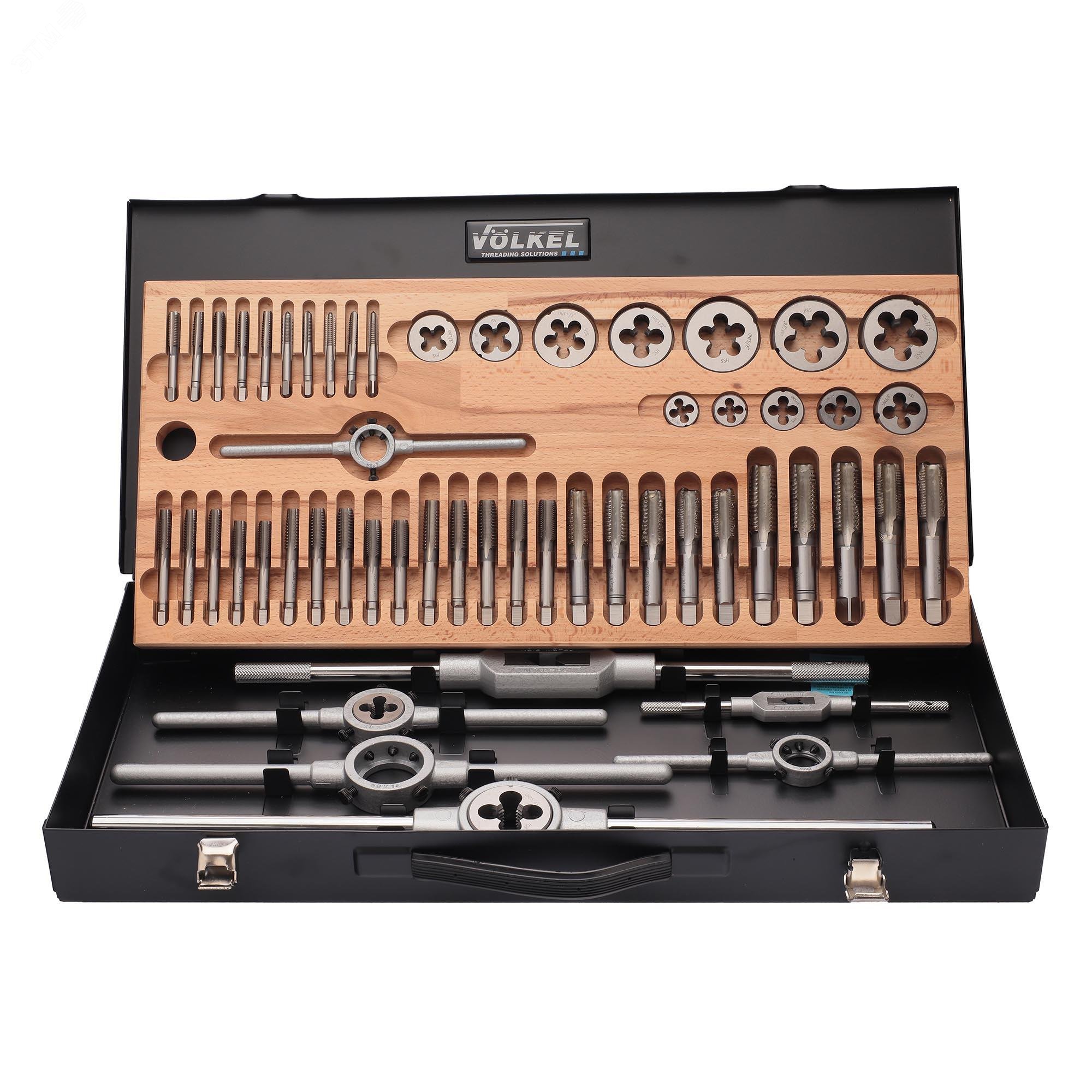 Изображение товара Набор метчиков и плашек UNC/UNF 1/4-3/4 HSS-G 56пр