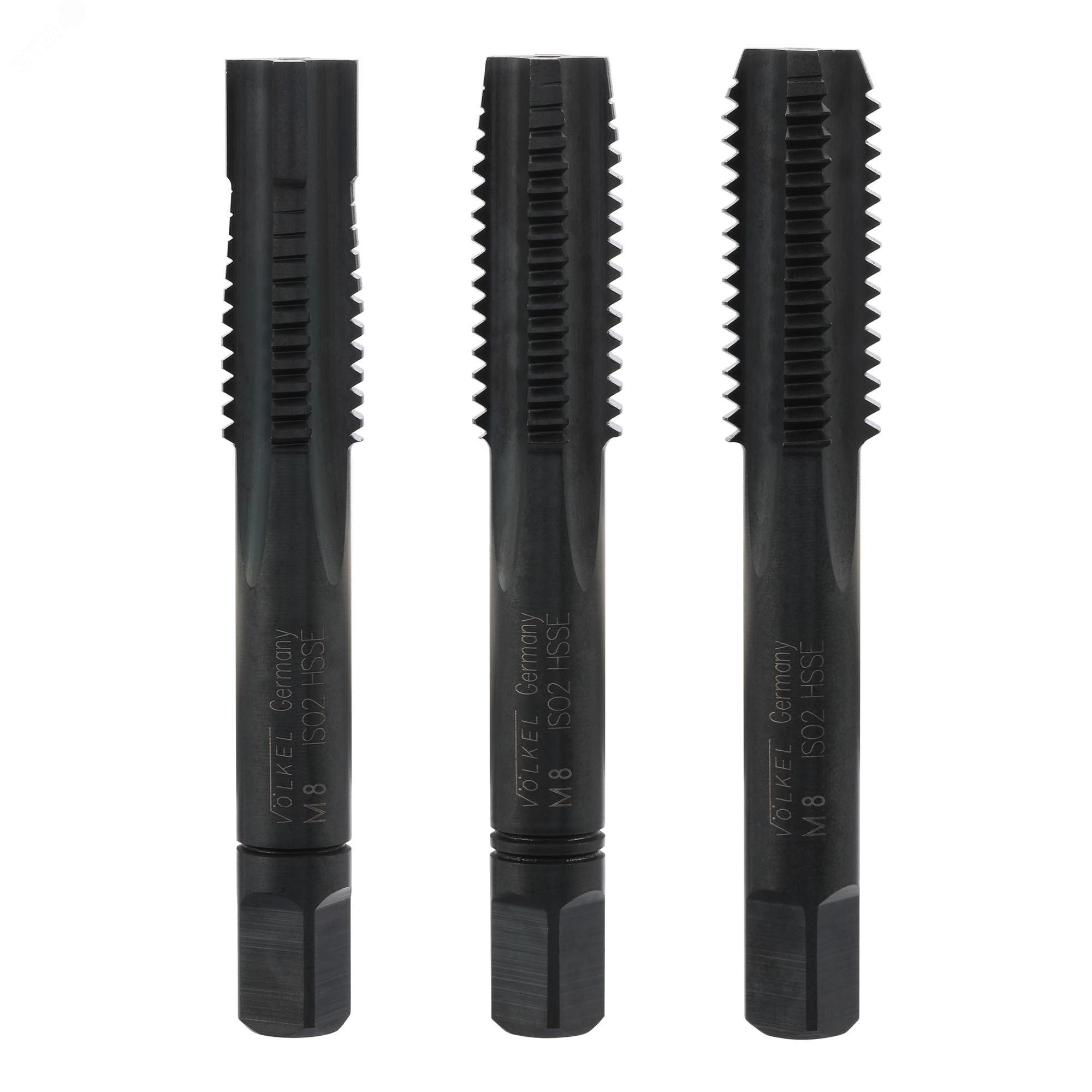 Изображение товара Набор метчиков с цапфой М 8,0х1,25 DIN352 HSSE-VAP 6h Германия