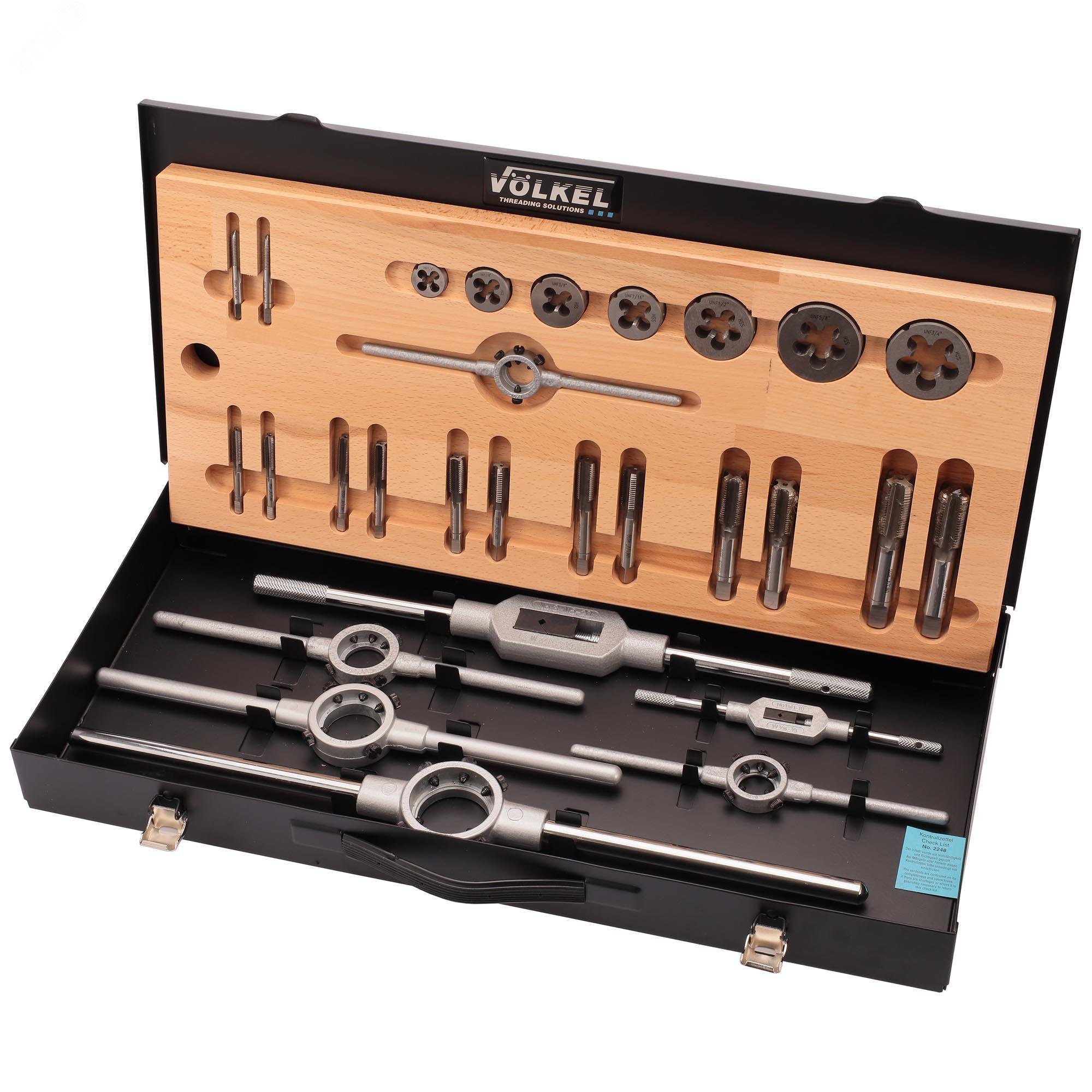 Изображение товара Набор метчиков и плашек UNF 1/4"-3/4" HSS-G Германия 28 предметов