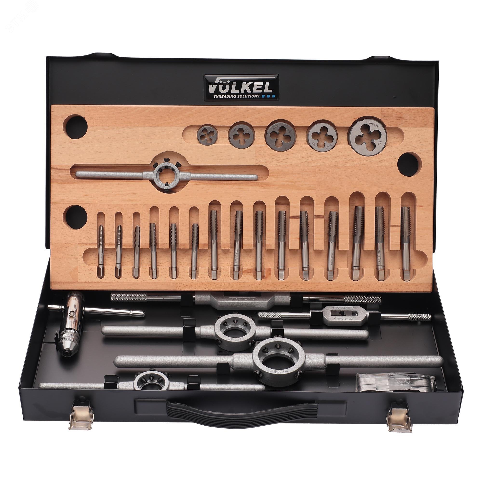 Изображение товара Набор метчиков и плашек UNC 1/4"-1/2" HSS-G 28пр