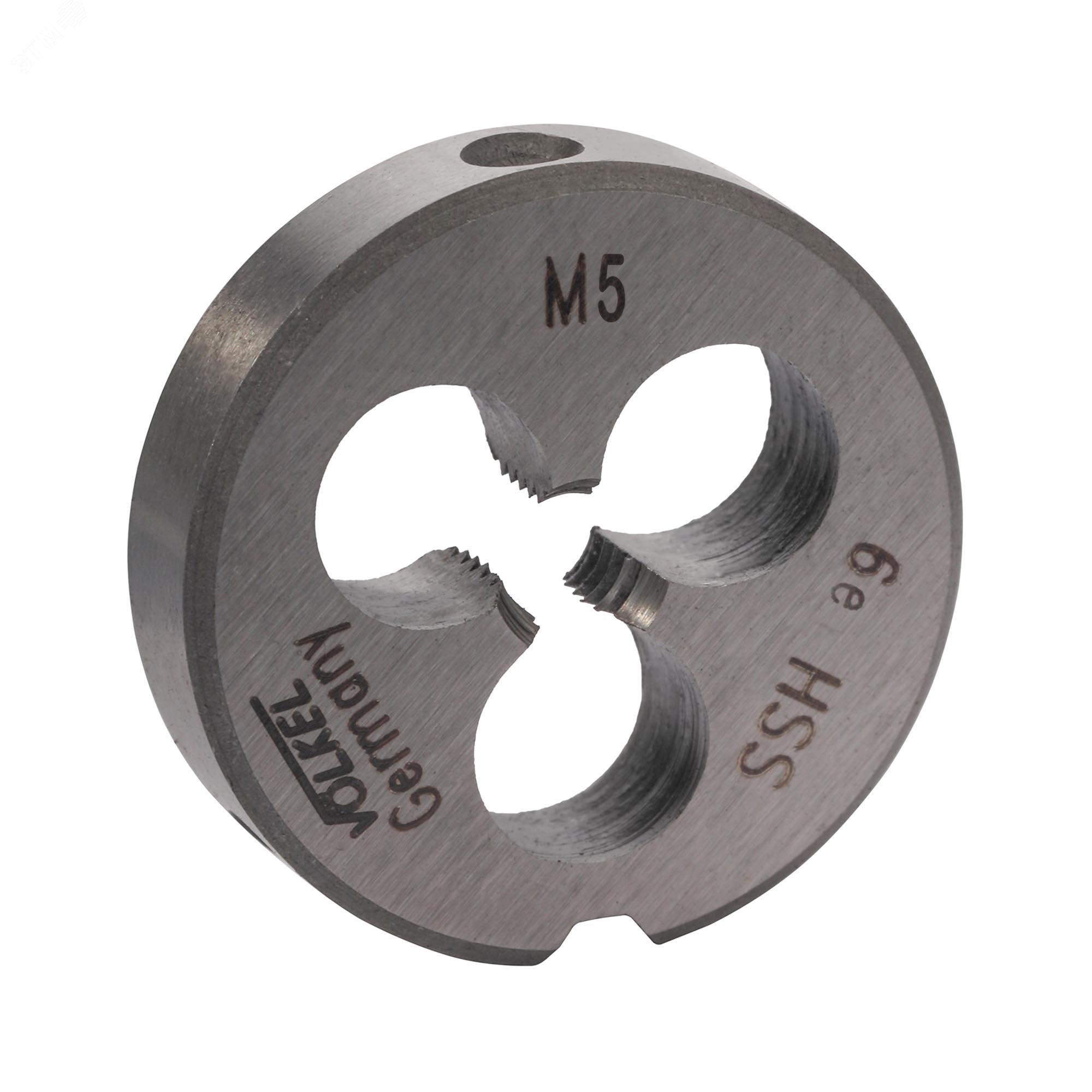 Изображение товара Плашка М5х0,8 DINEN22568 HSS для нарезки резьбы в металле Германия