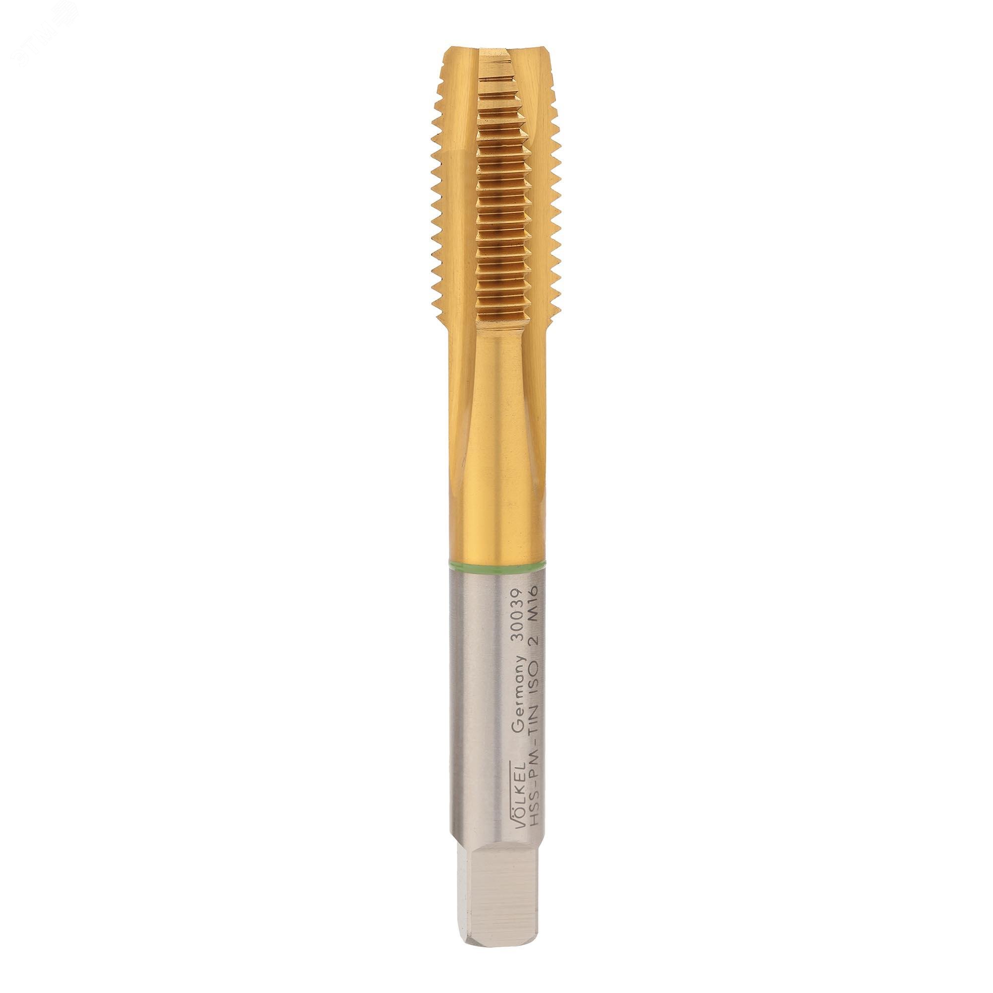 Изображение товара Метчик машинный М16х2,0 DIN376 6h HSSEPM TiN (шт)