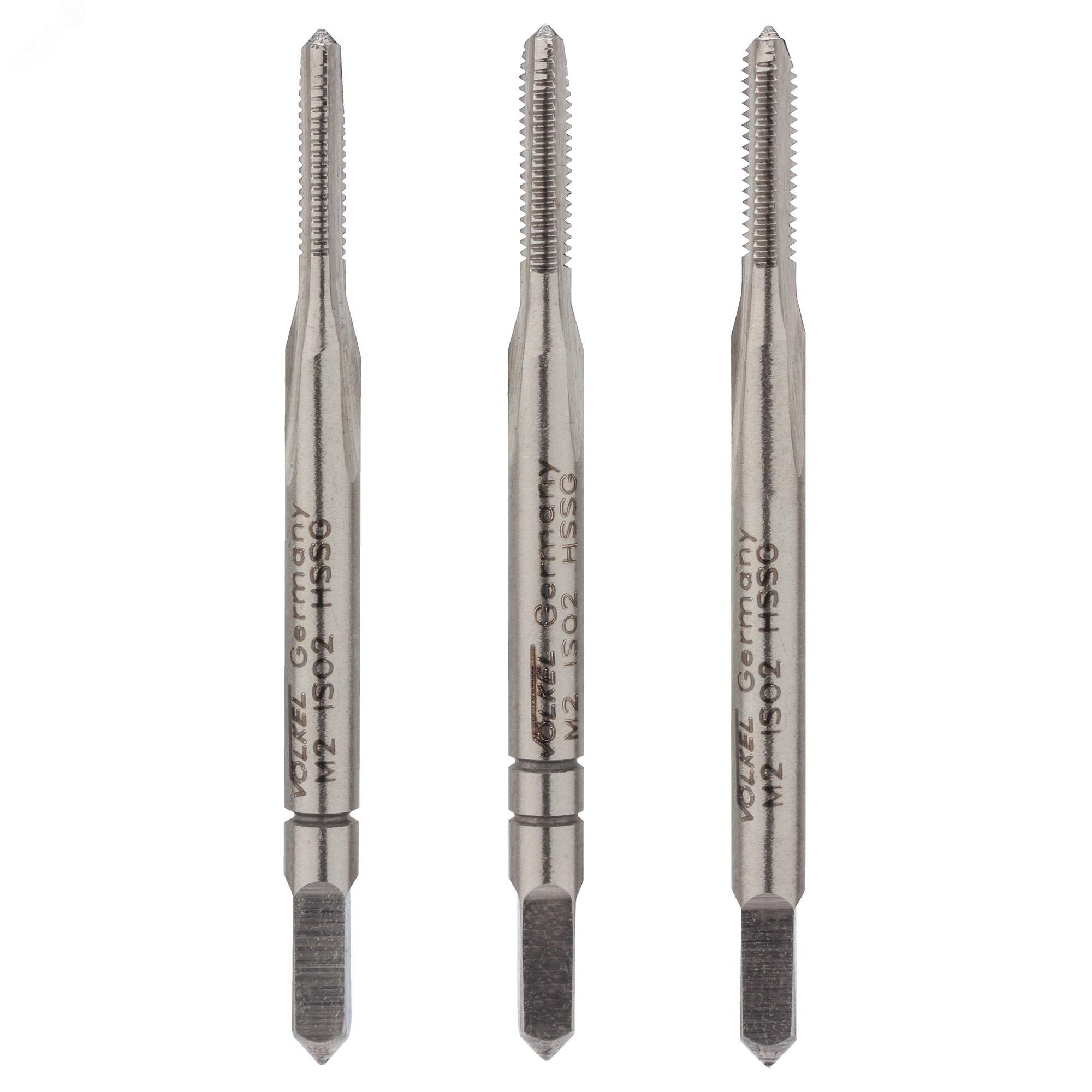 Изображение товара Набор метчиков 3шт М2х0,4 DIN352 6h HSS-G (комплект)