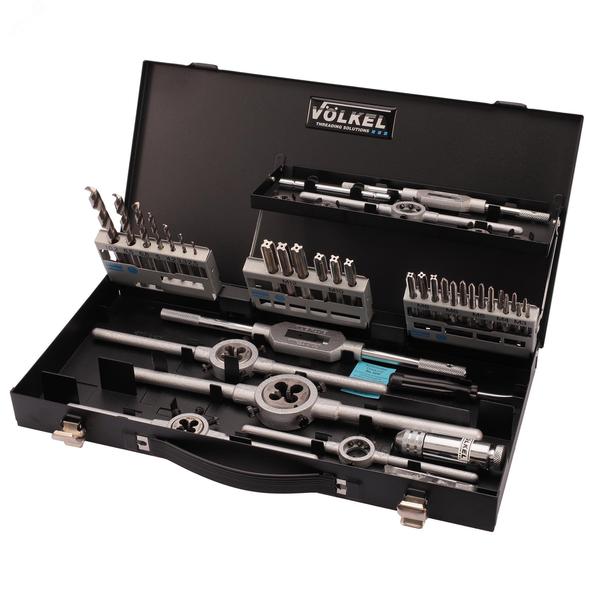 Изображение товара Набор метчиков и плашек M3-M12 HSSE 45пр (набор)