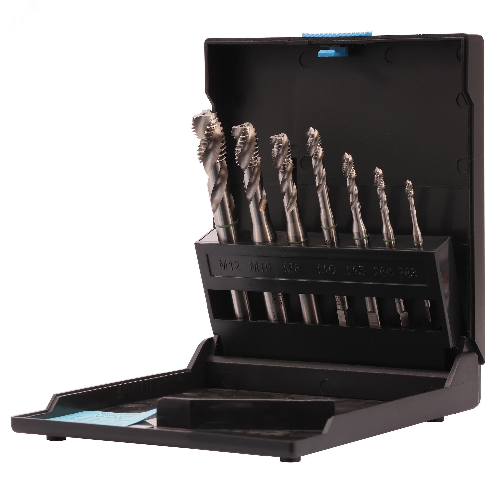 Изображение товара Набор метчиков M3-M12 HSSE DIN371/376 7пр резьбонарезной инструмент Германия