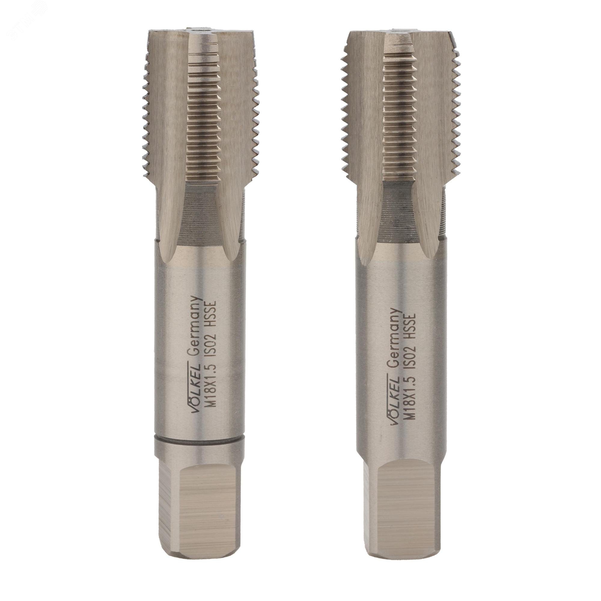 Изображение товара Набор метчиков M18х1,5 HSSE-Co5 2 шт. для создания внутренней метрической резьбы
