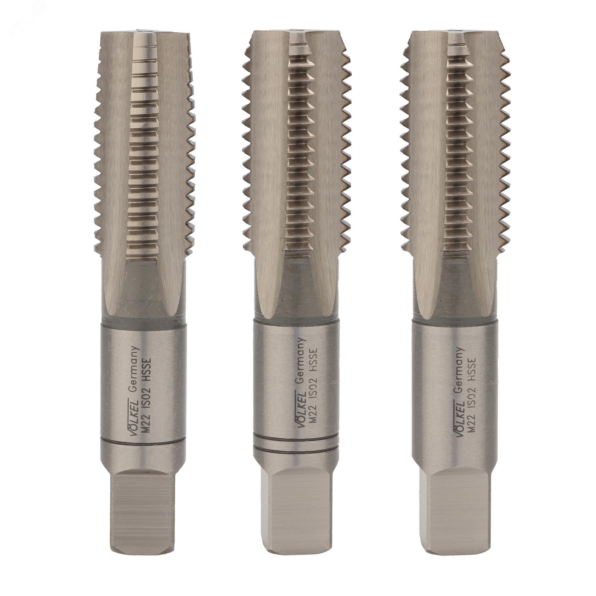 Изображение товара Набор метчиков 3шт М22х2,5 DIN352 6h HSSE (комплект)