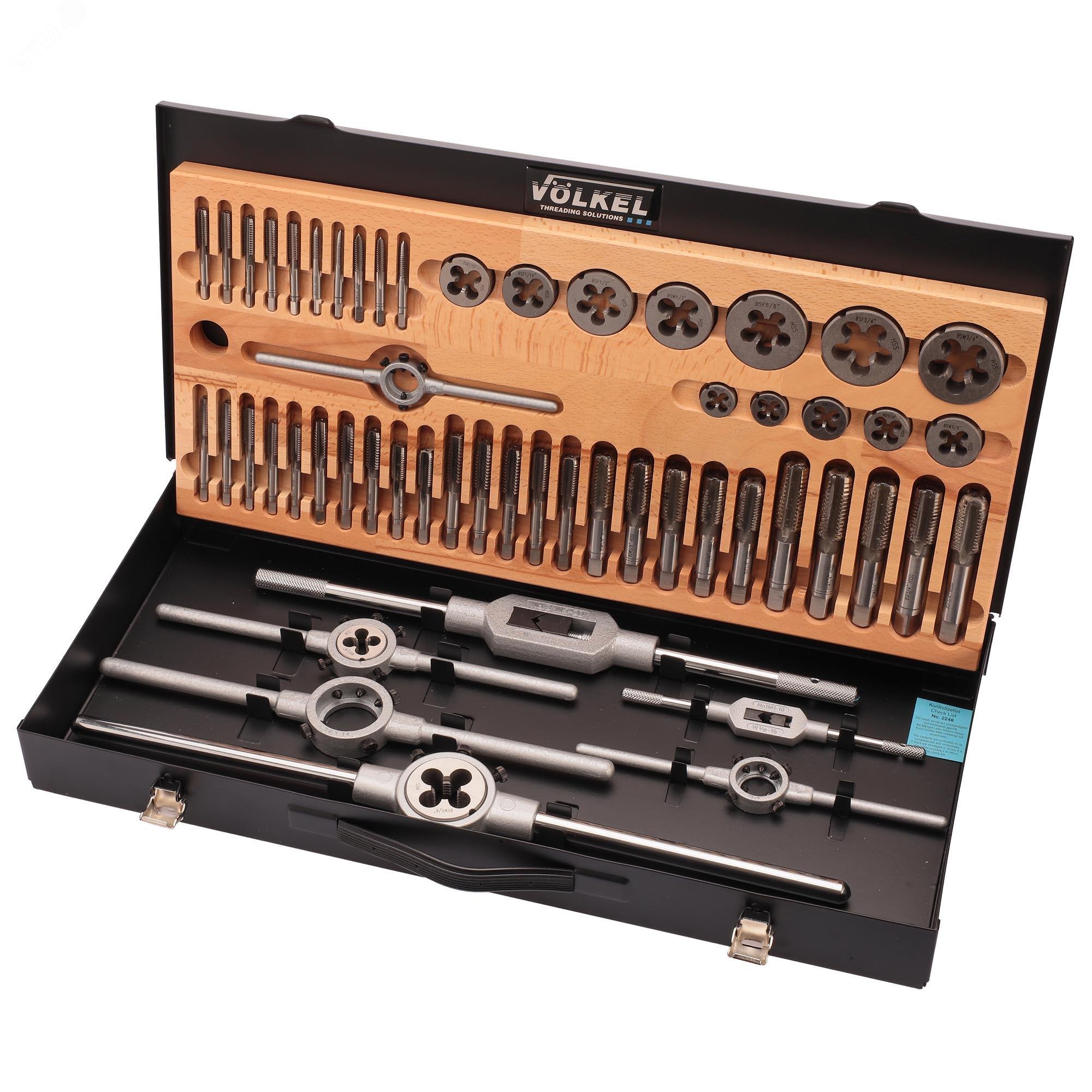 Изображение товара Набор метчиков и плашек BSW/BSF 1/4"-3/4" HSS-G 56пр