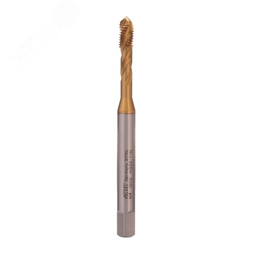 Изображение товара Метчик винтовой машинный М4х0,7 DIN371 6h HSSE TiN (шт)